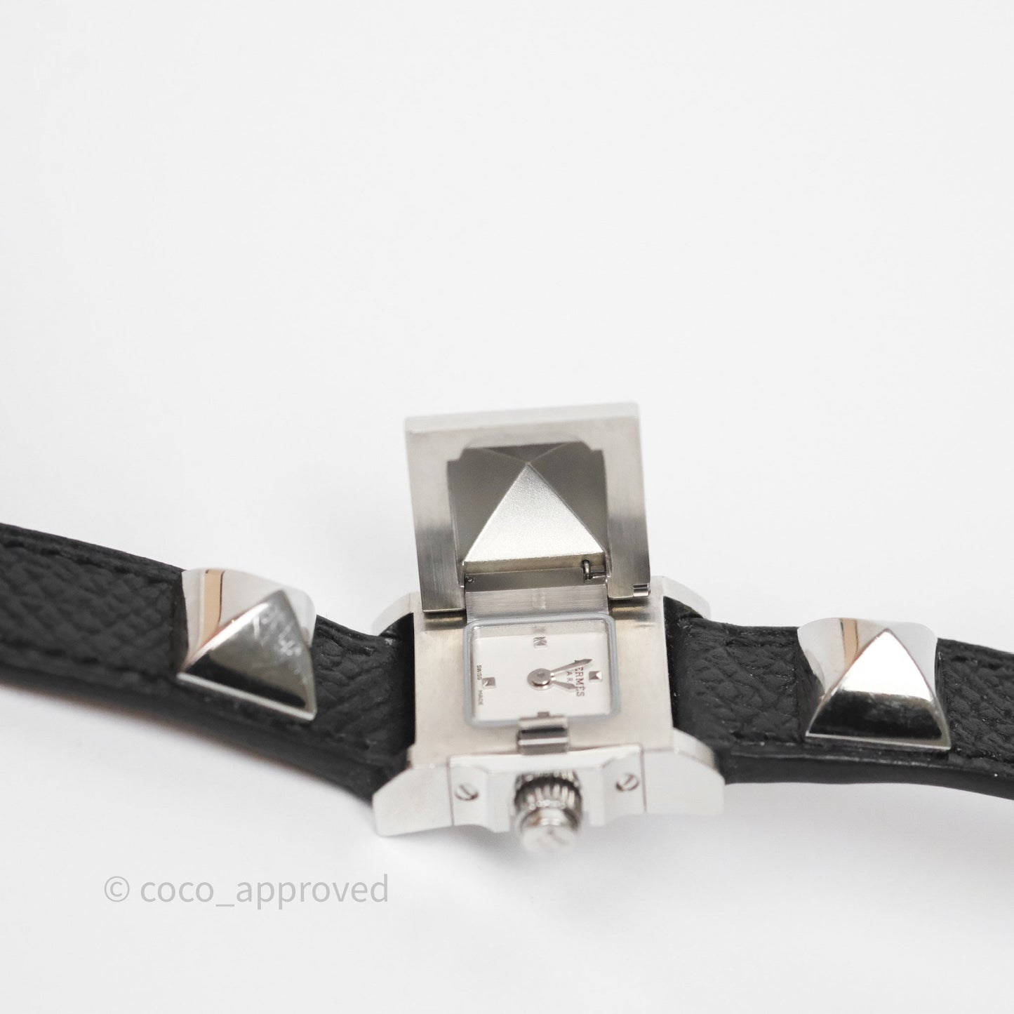 Hermes Medor Watch Mini Model Black Double Strap & Orange Strap