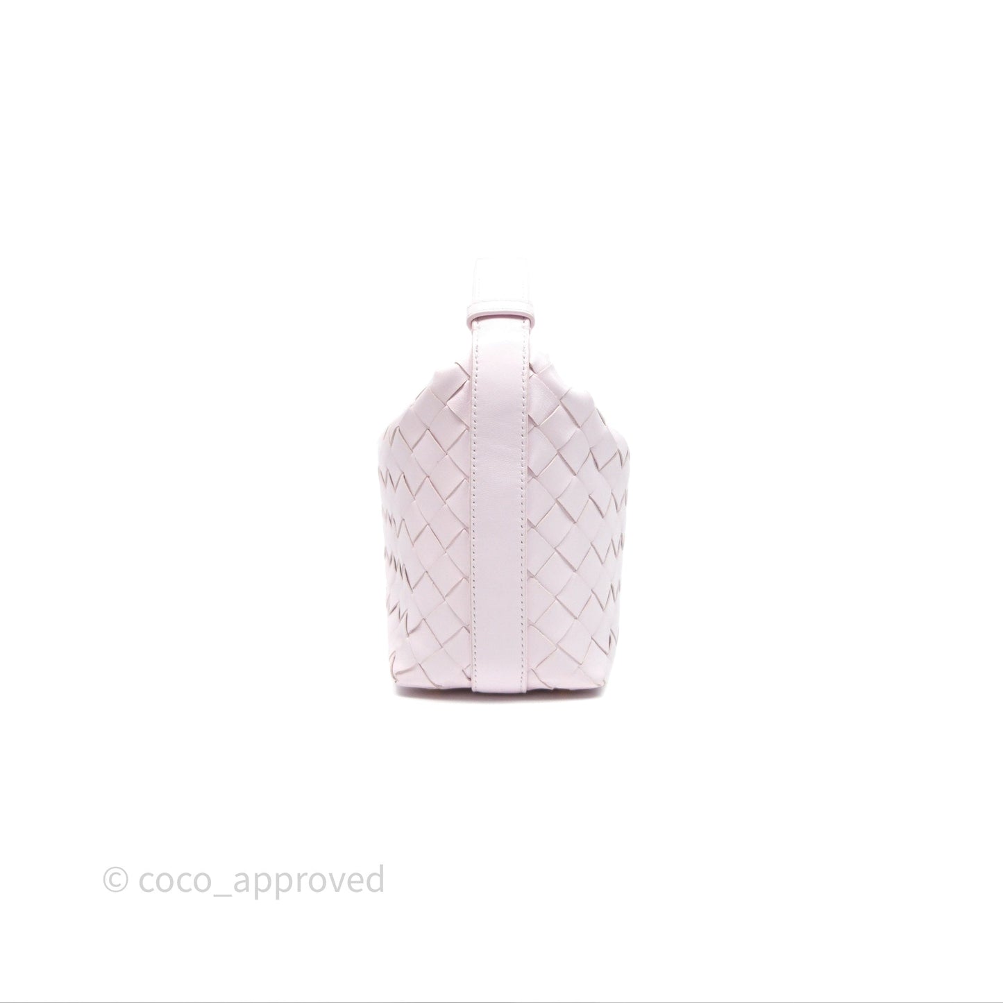 Bottega Veneta Wallace Pink Intrecciato Gold Hardware
