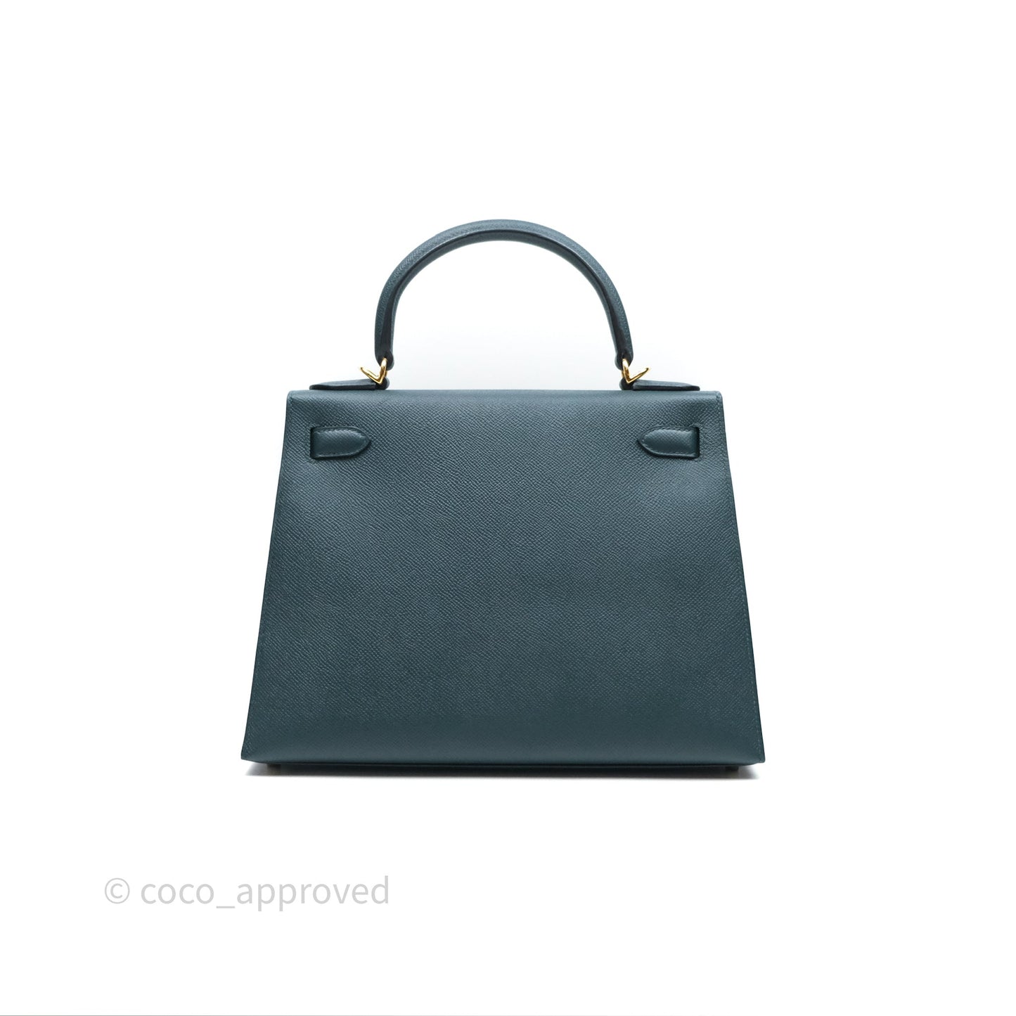 Hermès Kelly 28 Sellier Vert Cypres 6O Epsom Gold Hardware