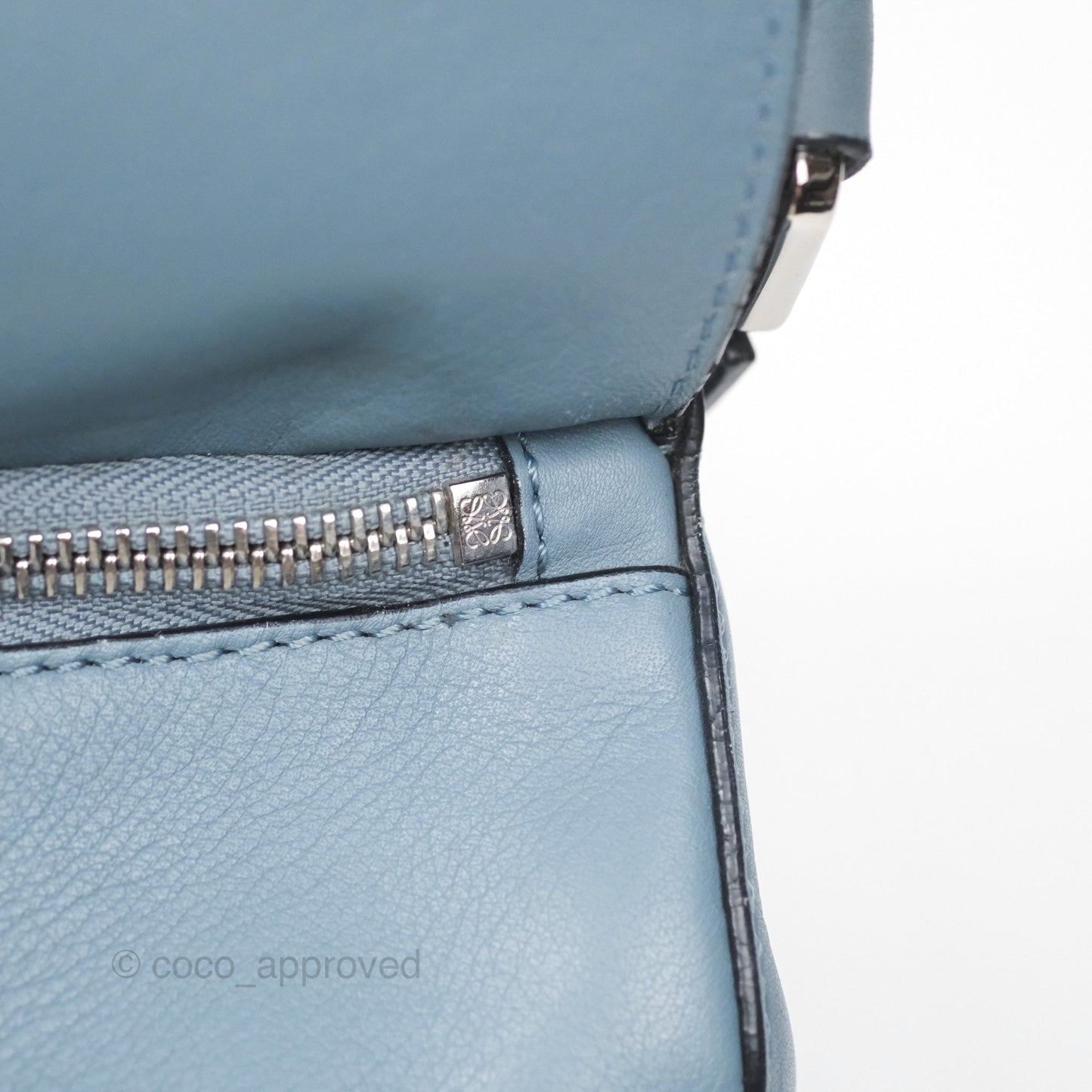 Loewe Medium Puzzle Bag Blue Calfskin Silver Hardware