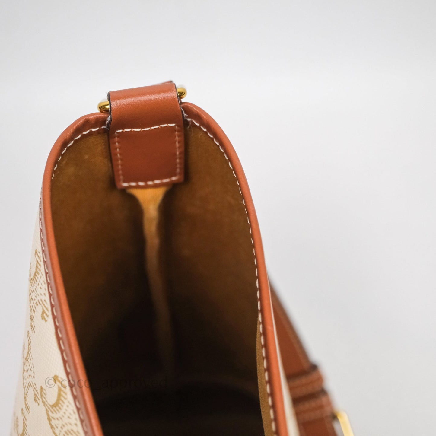 Celine Small Bucket Triomphe Canvas Grege Calfskin