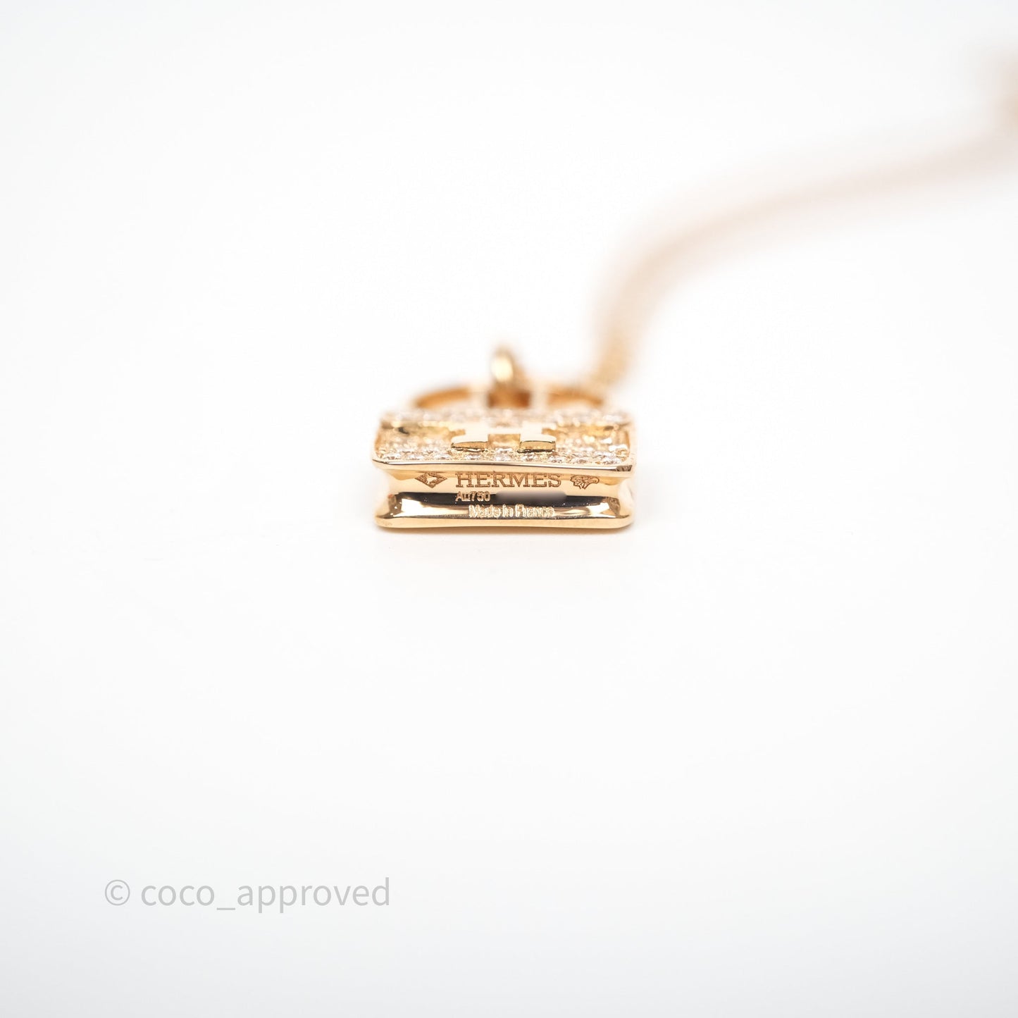 Hermès Constance Amulettes Diamonds Pendant Necklace Rose Gold