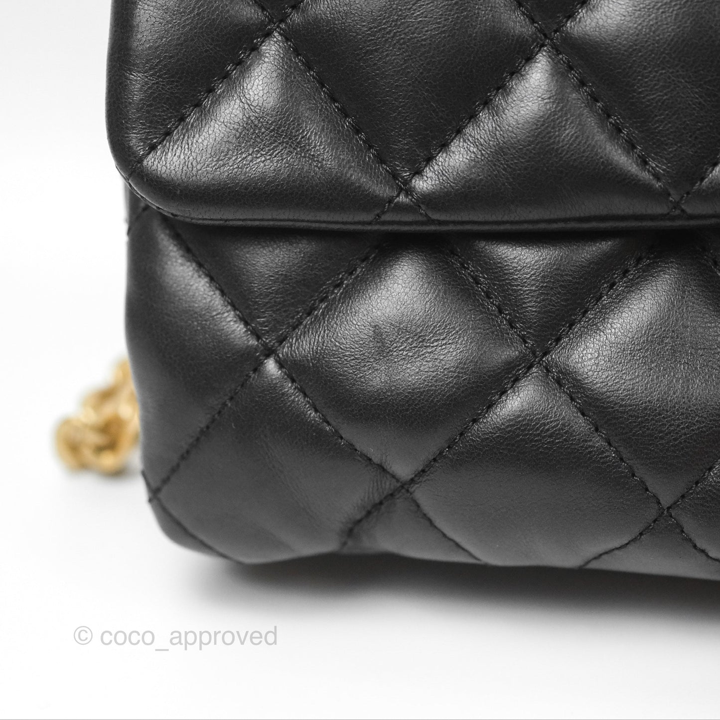 Chanel Flap Bag with Adjustable Strap Black Lambskin Aged Gold Hardware 22K