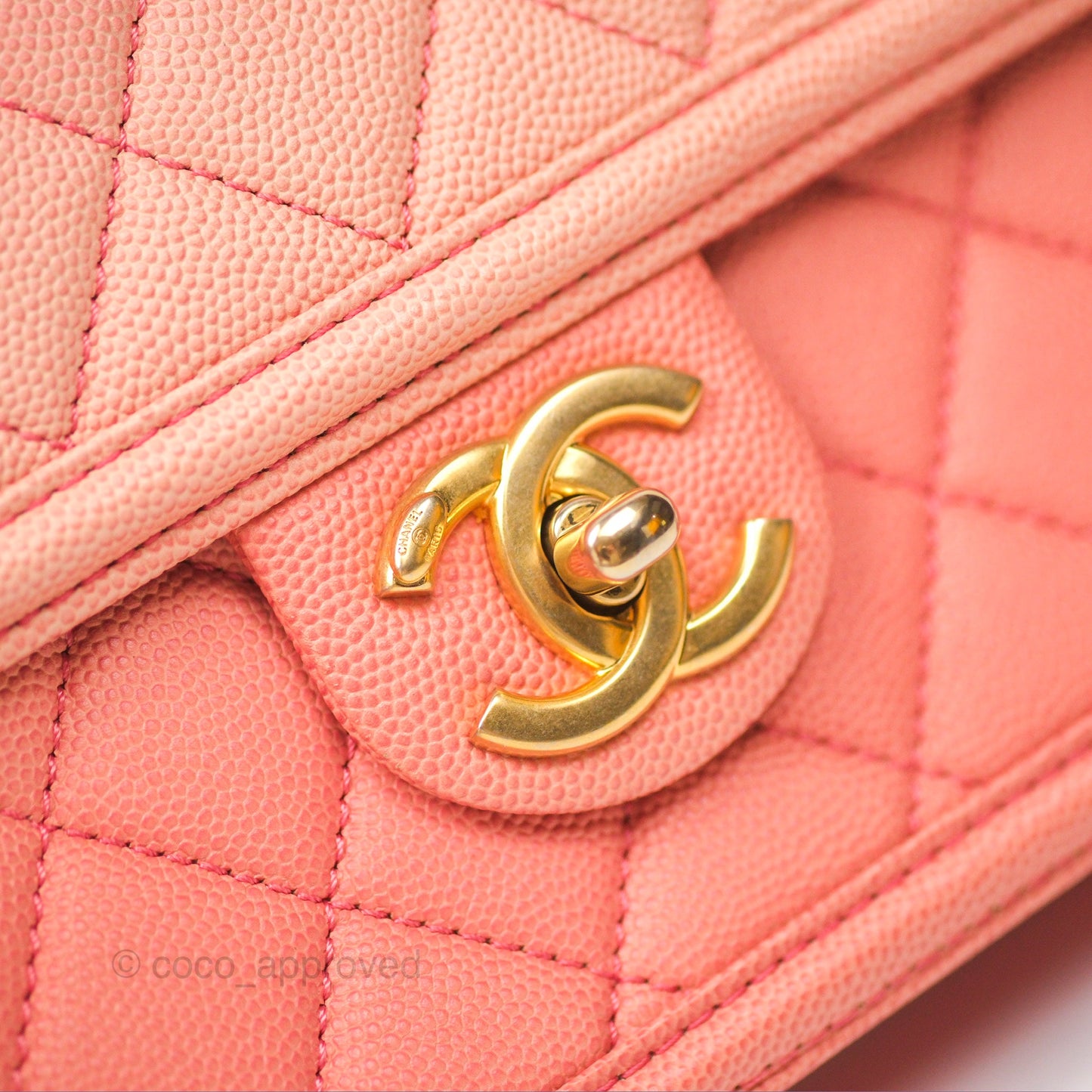 Chanel Sunset On The Sea Flap Bag Pink Caviar Aged Gold Hardware