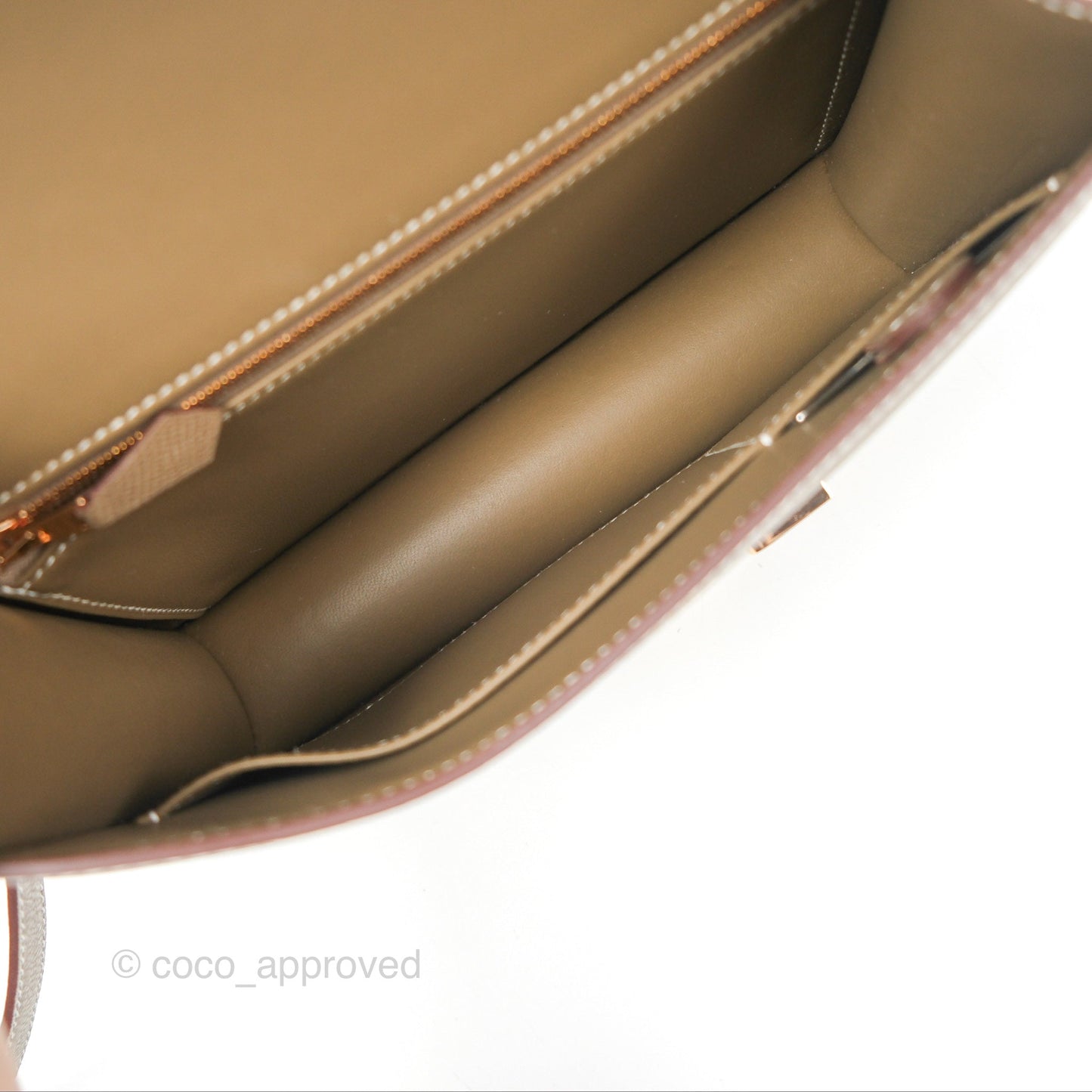 Hermès Constance 24 Mirror Etoupe 18 Epsom Rose Gold Hardware