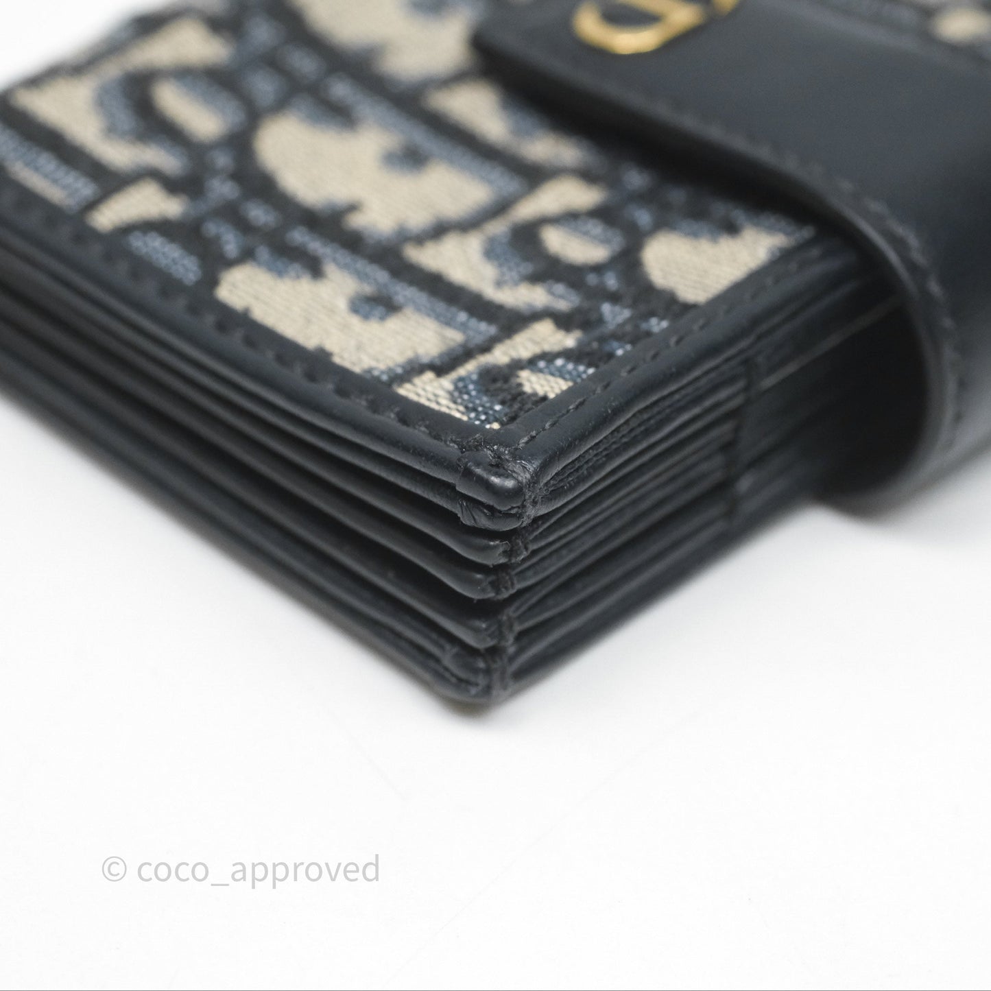 Christian Dior 5-Gusset Card Holder Blue Dior Oblique Jacquard