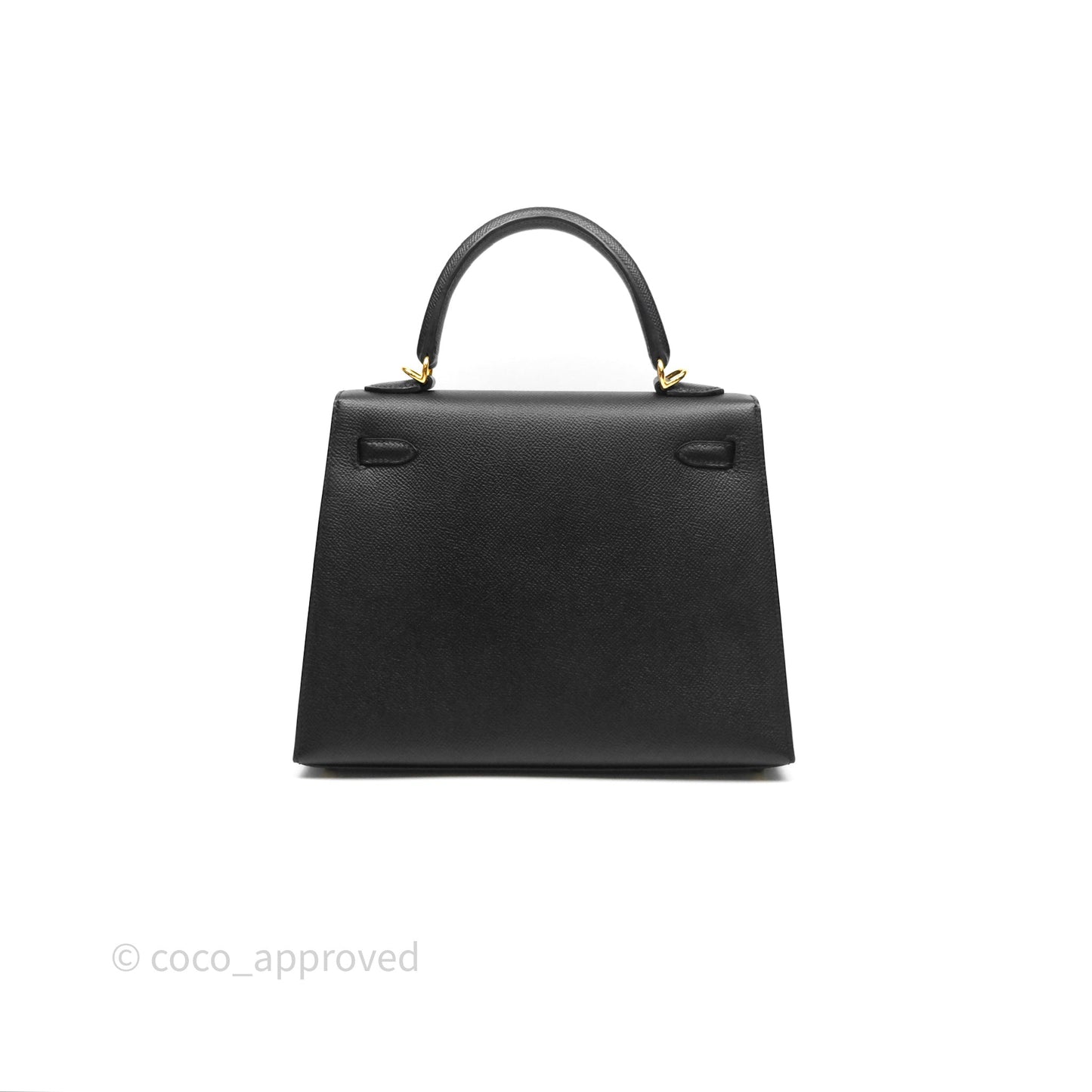 Hermès Sellier Kelly 25 Black Noir 89 Epsom Gold Hardware