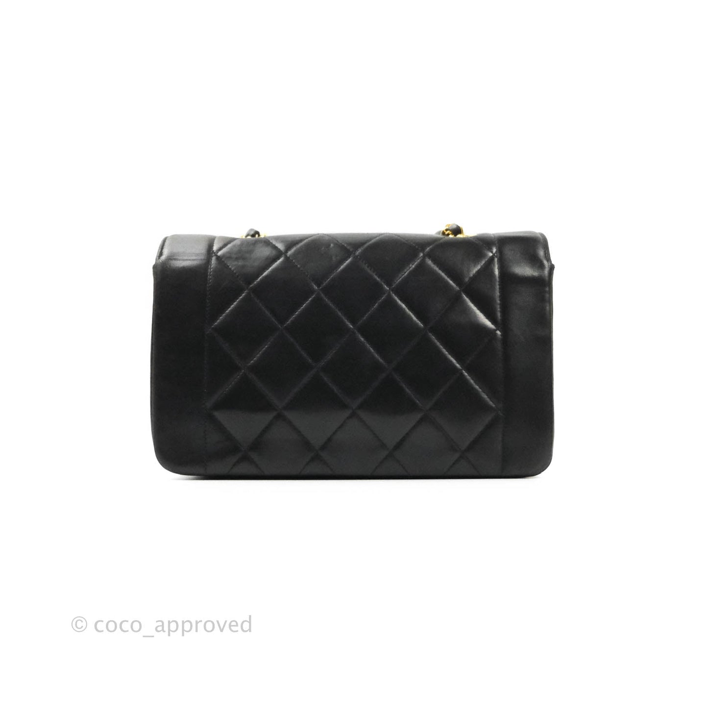 Chanel Vintage Classic Small Diana Flap Bag Black Lambskin 24K Gold Hardware