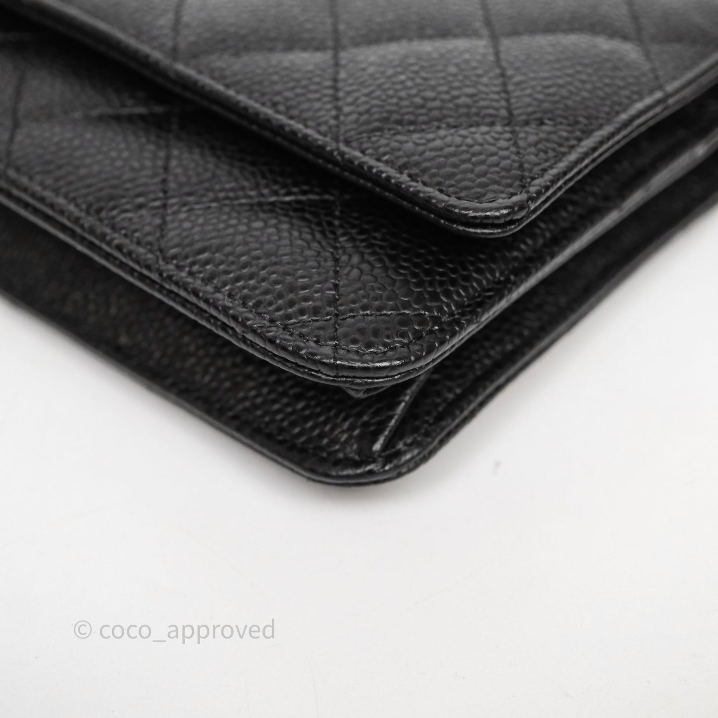 Chanel Quilted Classic Wallet On Chain WOC Black Caviar Gold Hardware