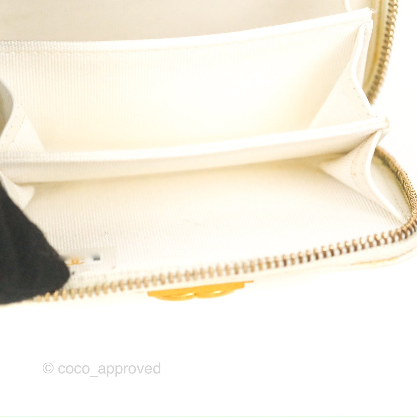 Chanel Mini Boy Clutch with Chain White Caviar Aged Gold Hardware