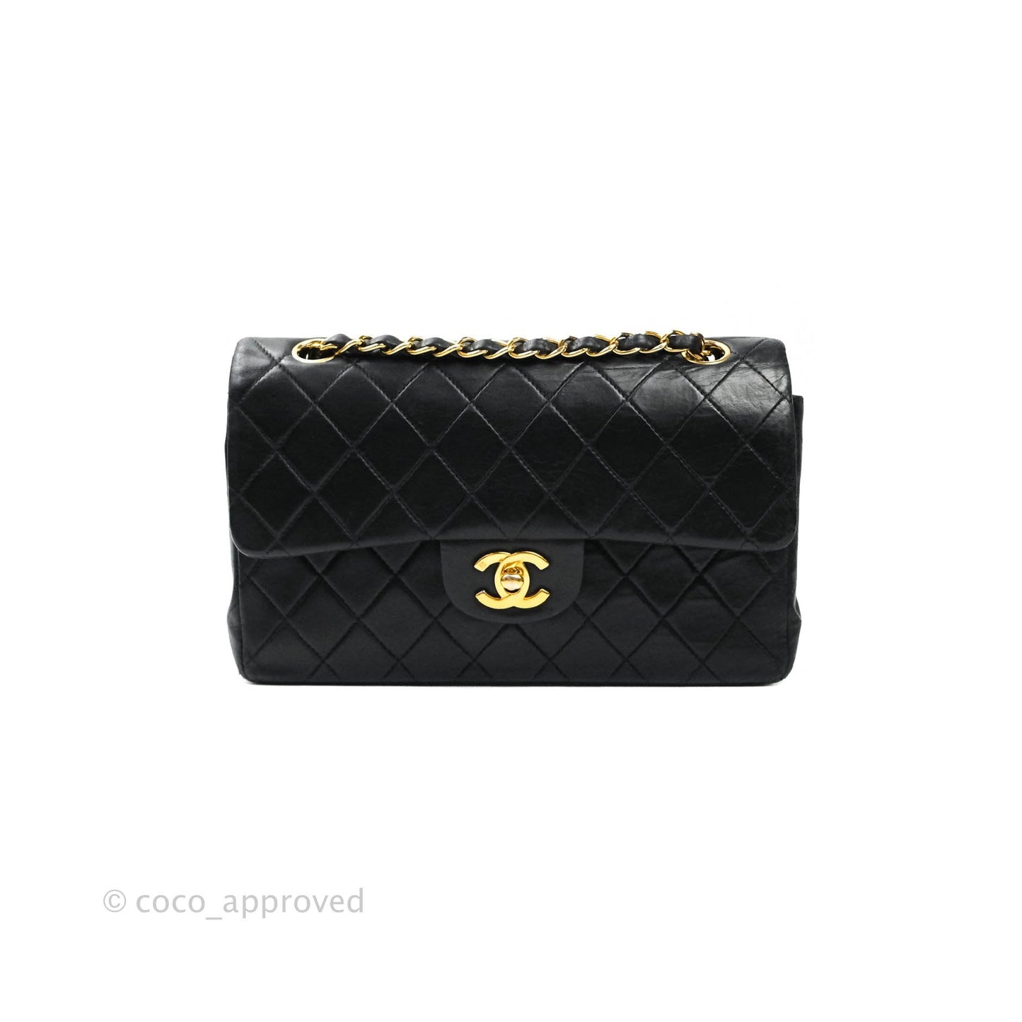 Chanel Classic Vintage Small S/M Flap Black Lambskin 24K Gold Hardware