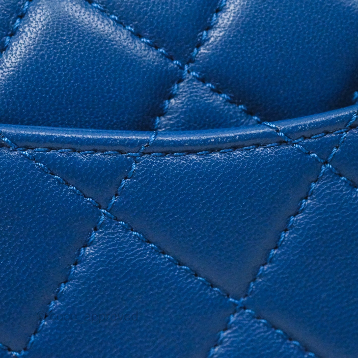 Chanel Mini Rectangular Pearl Crush Blue Lambskin Aged Gold Hardware