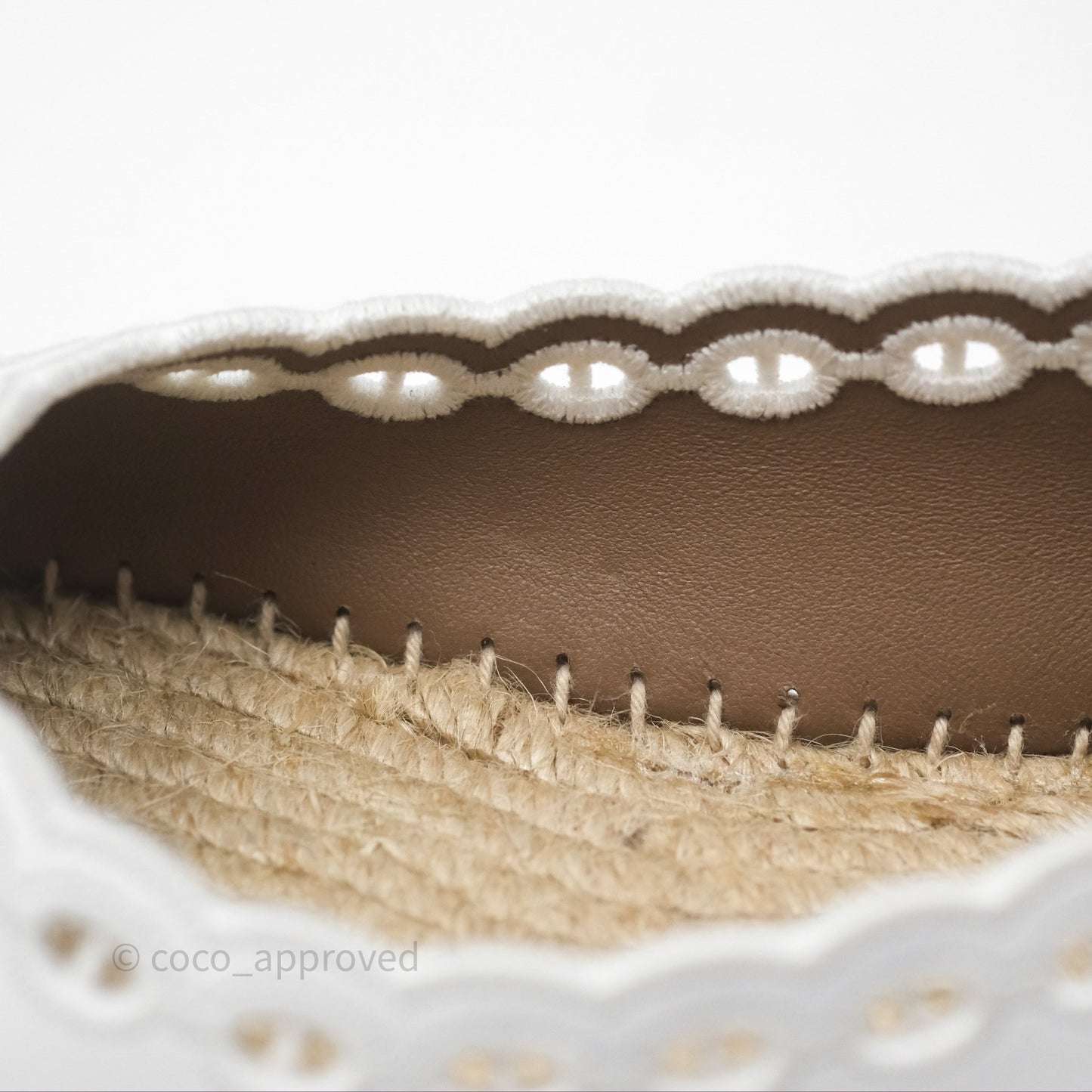 Hermès Guapa Espadrille Blanc Calfskin Size 37