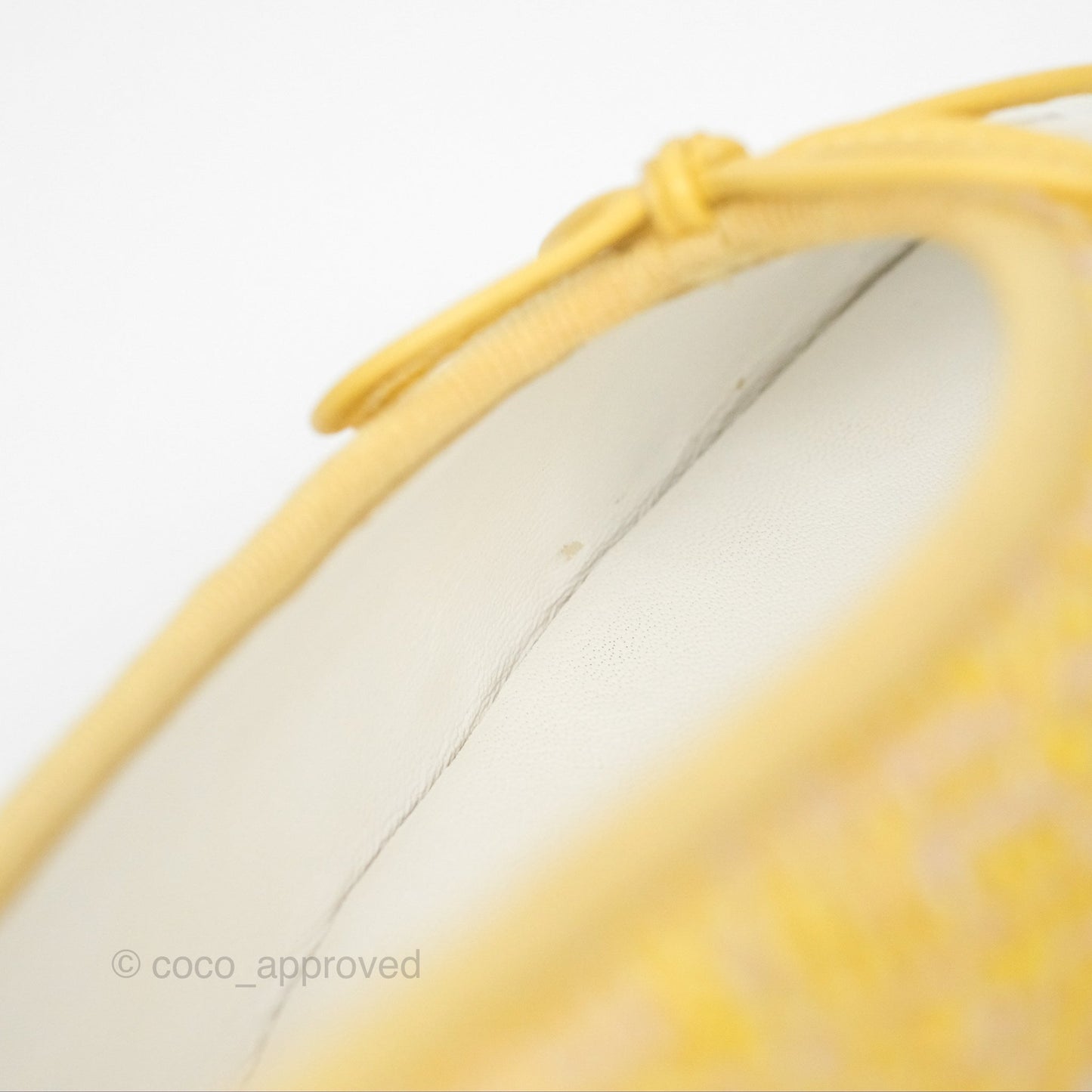 Chanel Ballerina Flats Yellow Tweed White Size 37