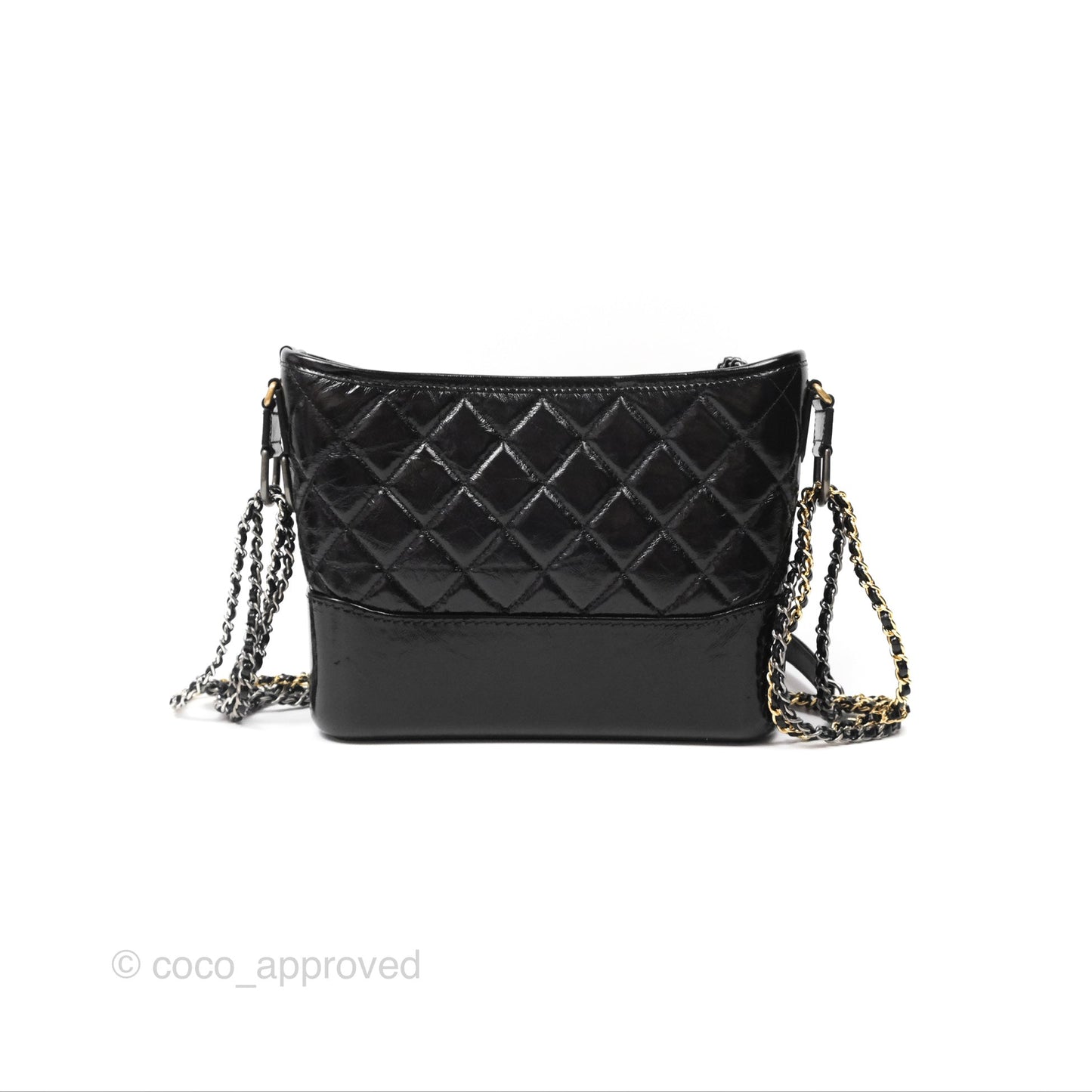 Chanel New Medium Gabrielle Hobo Quilted Black Glazed Aged Calfskin