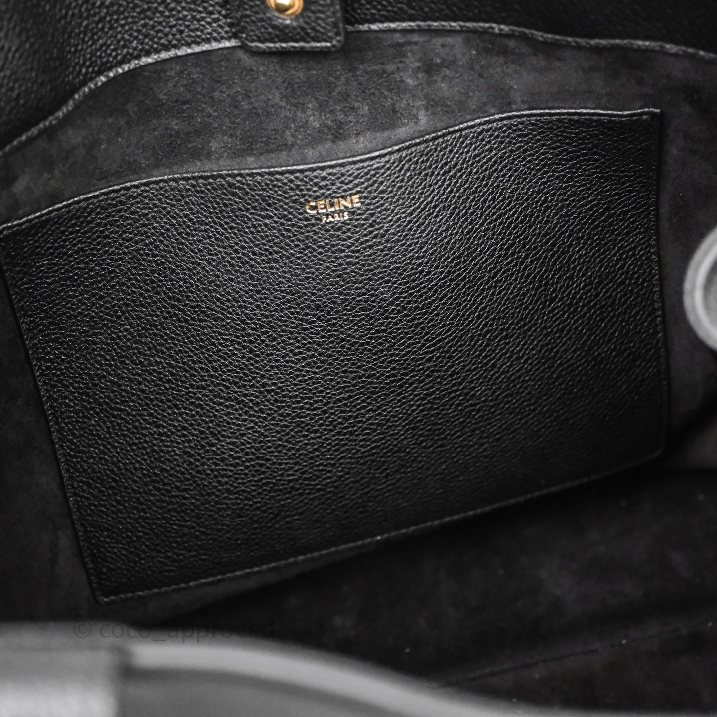 Celine Medium Cabas Anaïs Cuir Triomphe in Grained Calfskin Black