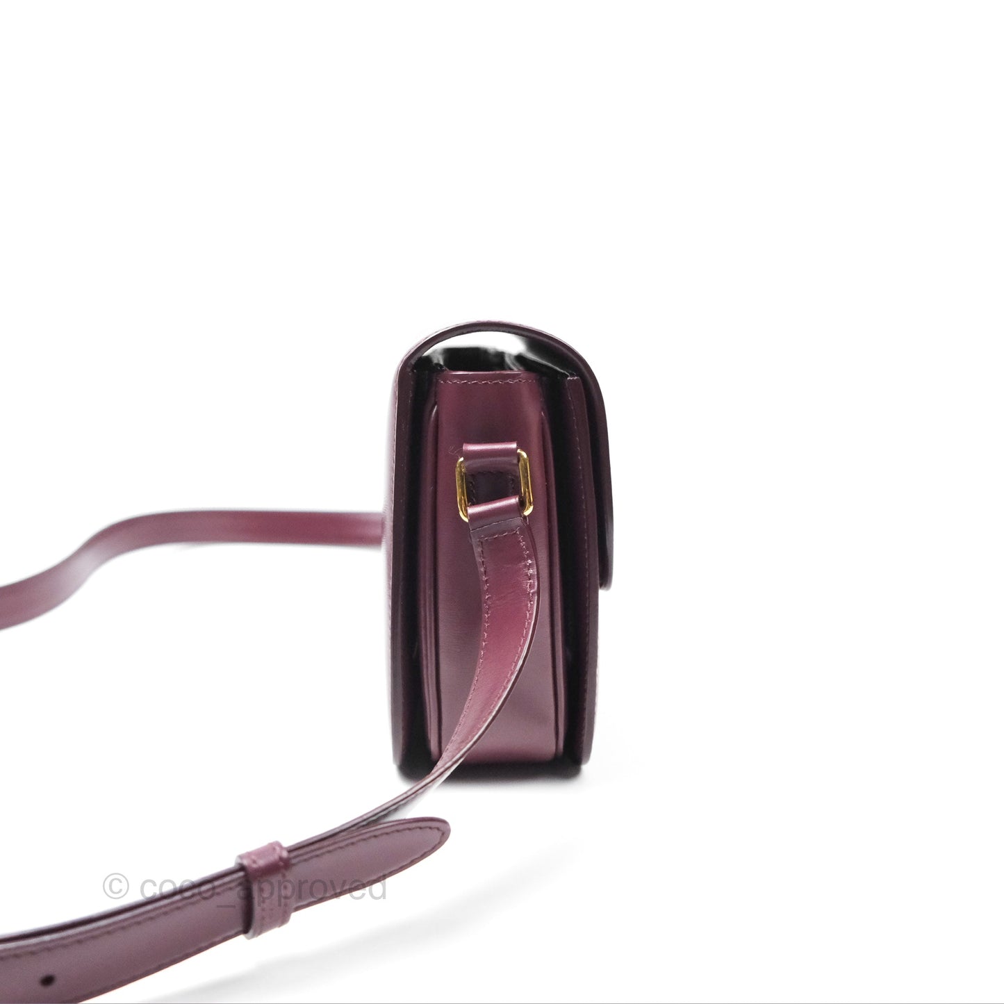 Celine Medium Triomphe Acai Burgundy Shiny Calfskin