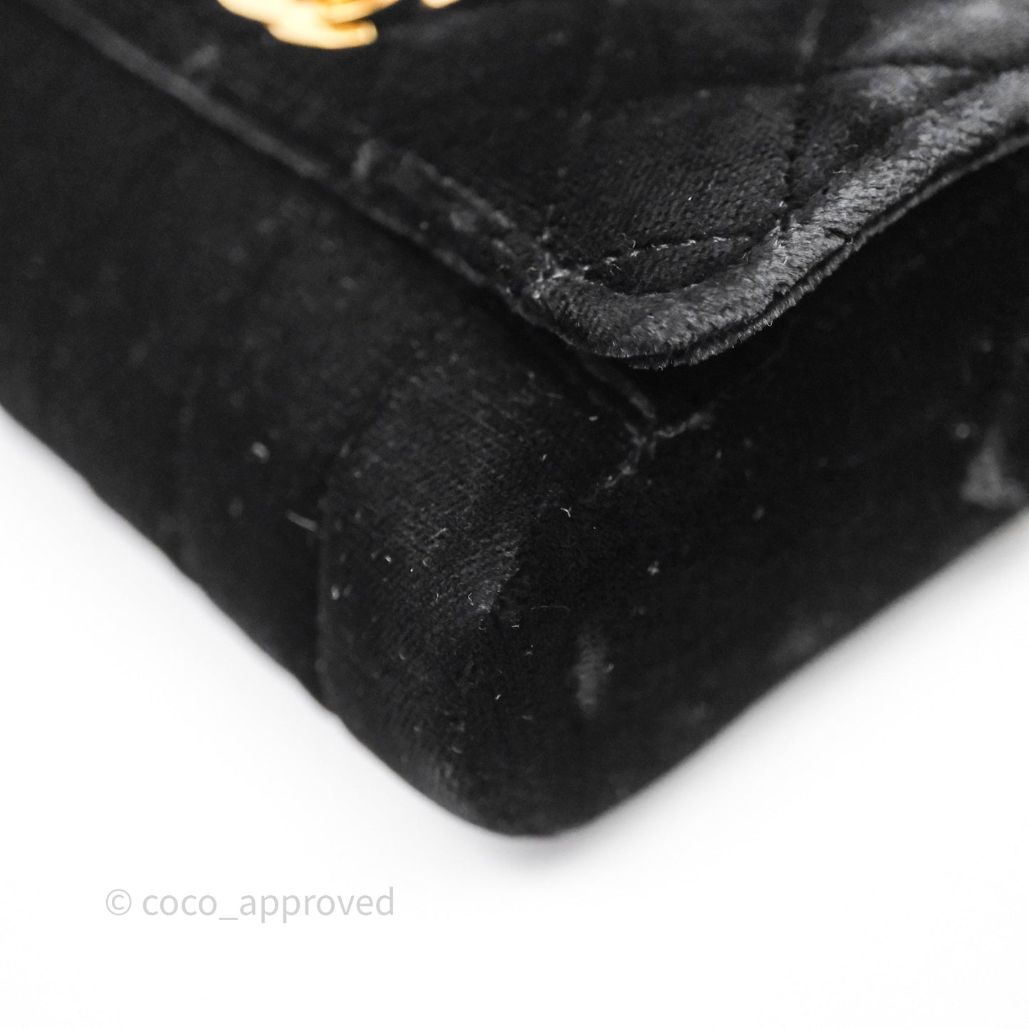 Chanel Vintage Mini Flap Bag Black Velvet Gold Hardware