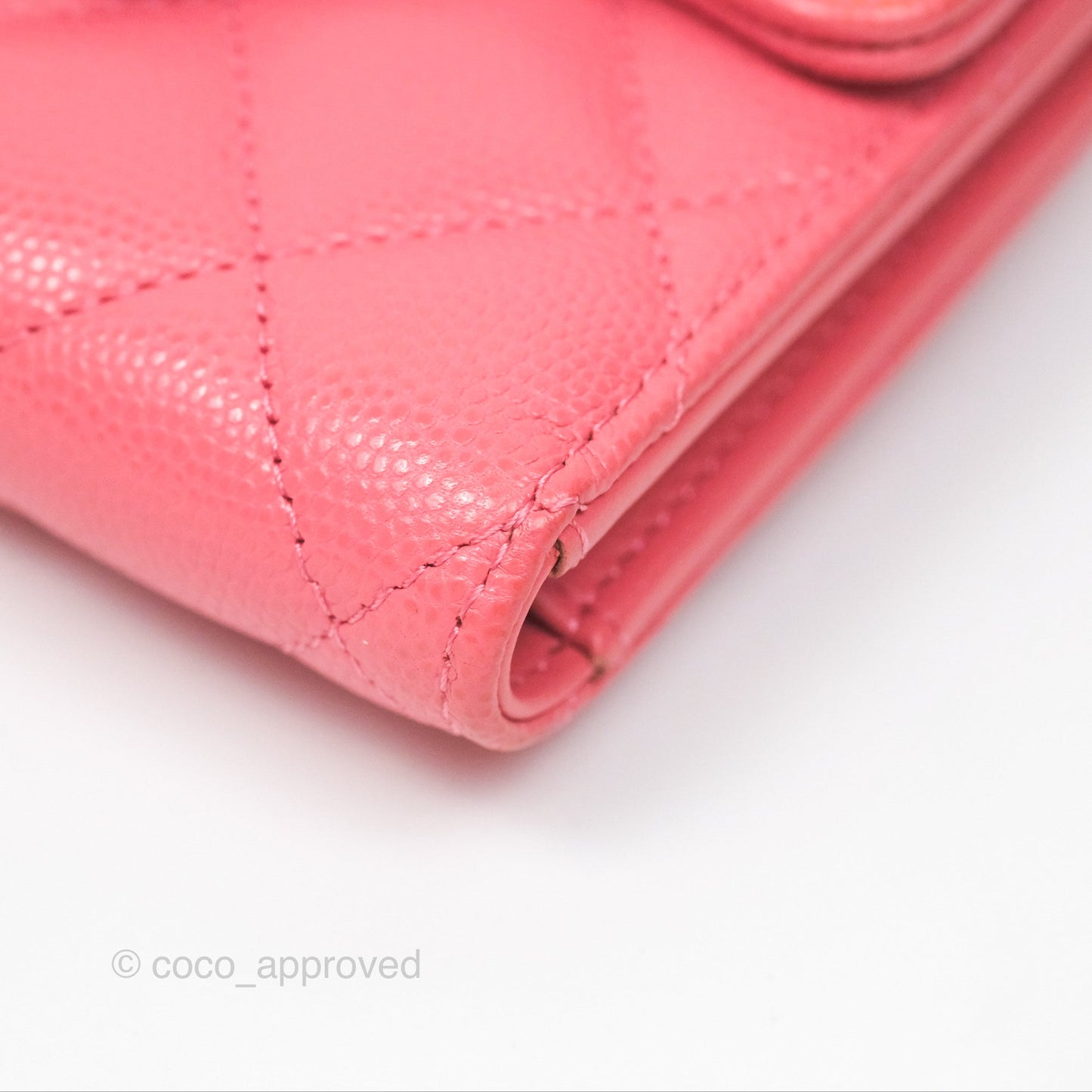 Chanel Classic Short Flap Wallet Pink Caviar Gold Hardware⁣