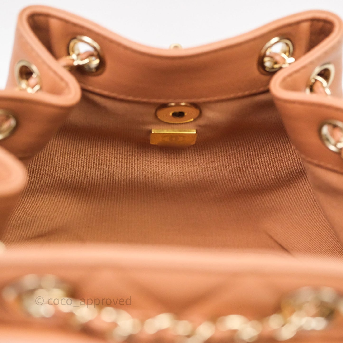 Chanel Small Duma Drawstring Backpack Camel Calfskin