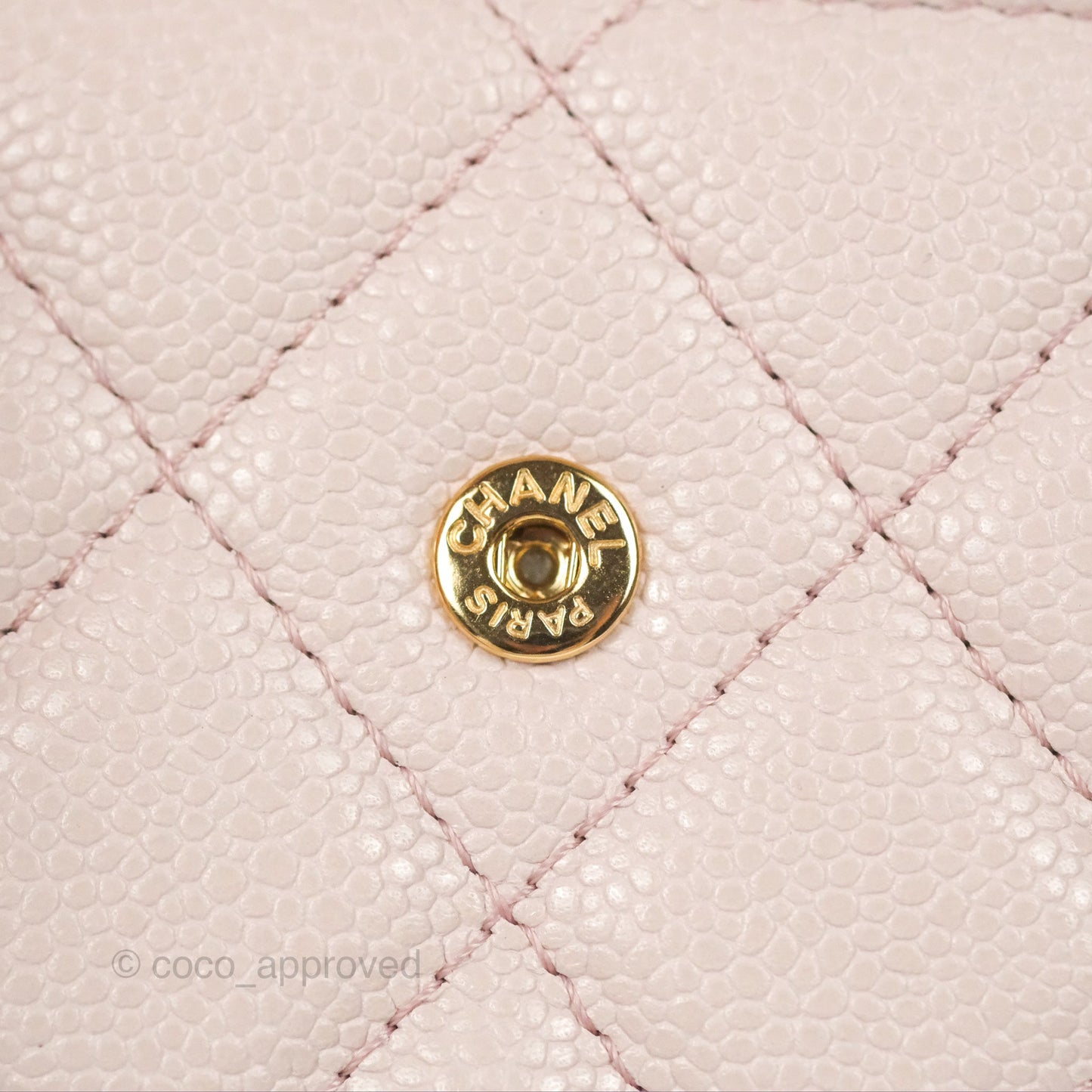 Chanel Miss Coco Clutch With Chain Quilted Lilac Pink Caviar Gold Hardware