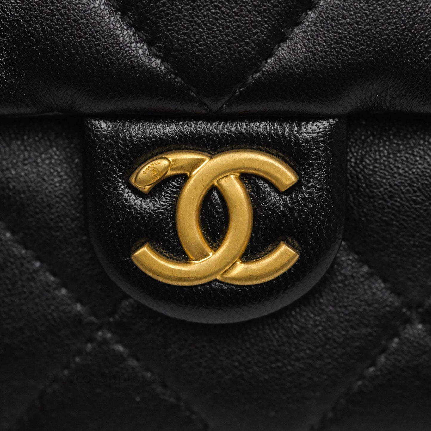 Chanel Quilted Large Trendy Double Pocket Hobo Black Lambskin Gold Hardware