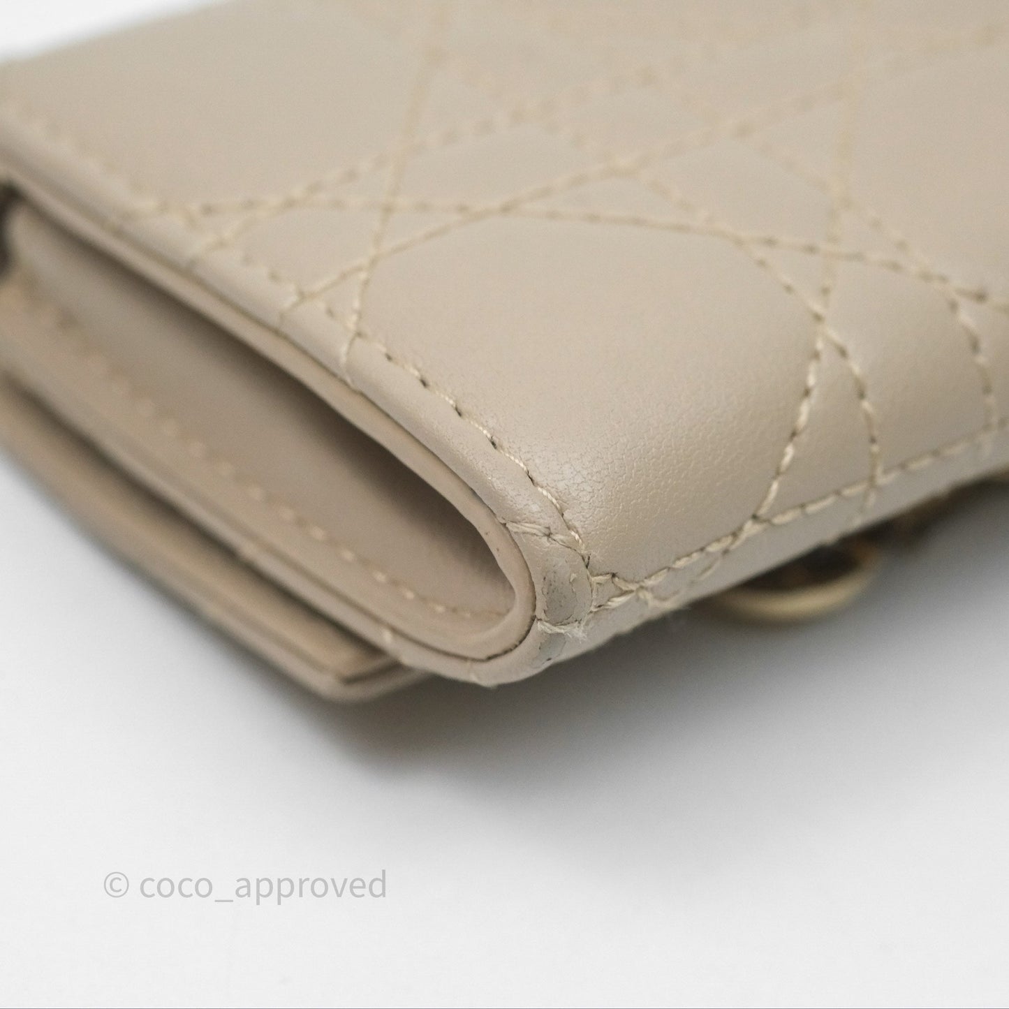 Christian Dior My Dior Glycine Wallet Powder Beige Cannage Lambskin