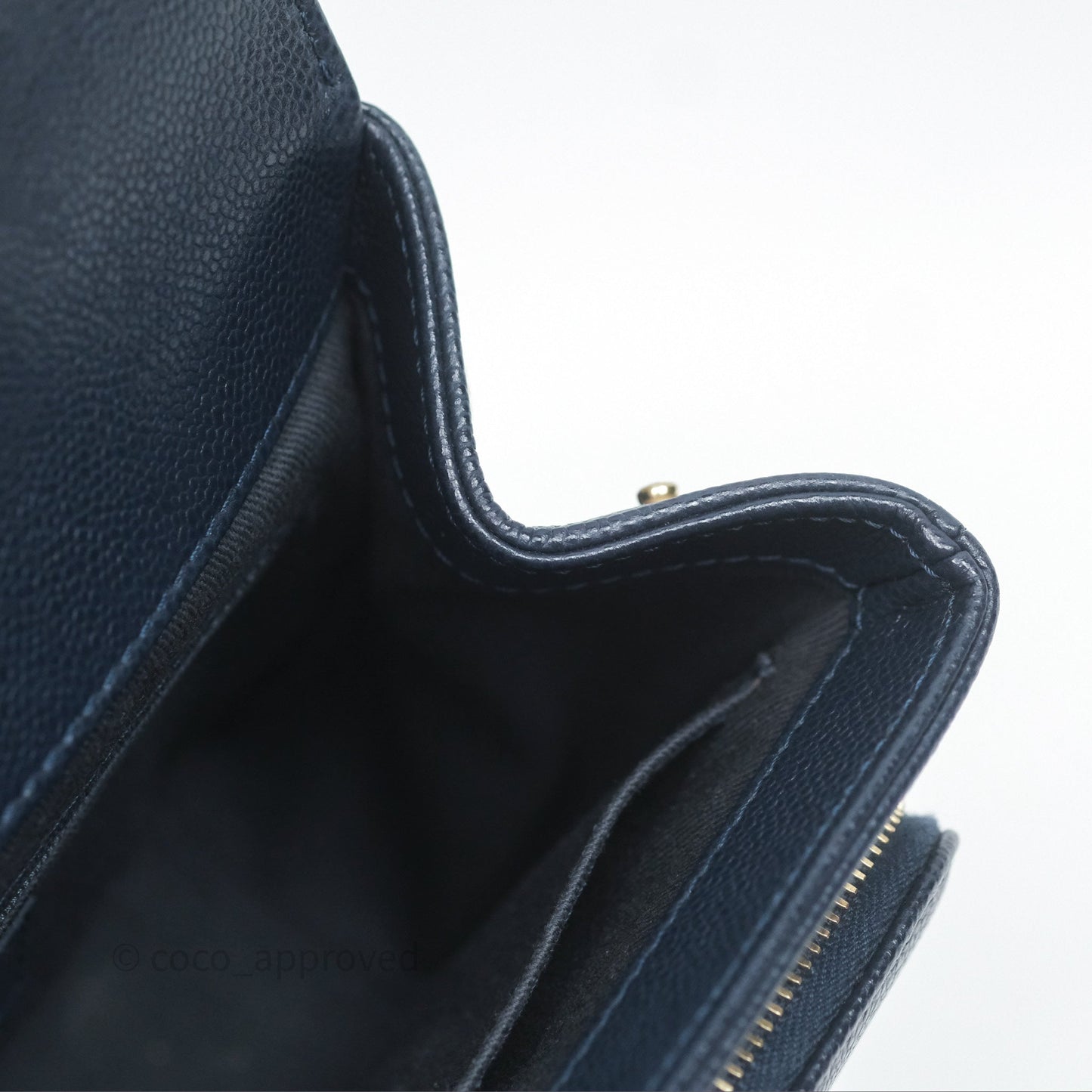 Chanel Quilted Small Business Affinity Flap Navy Caviar Gold Hardware