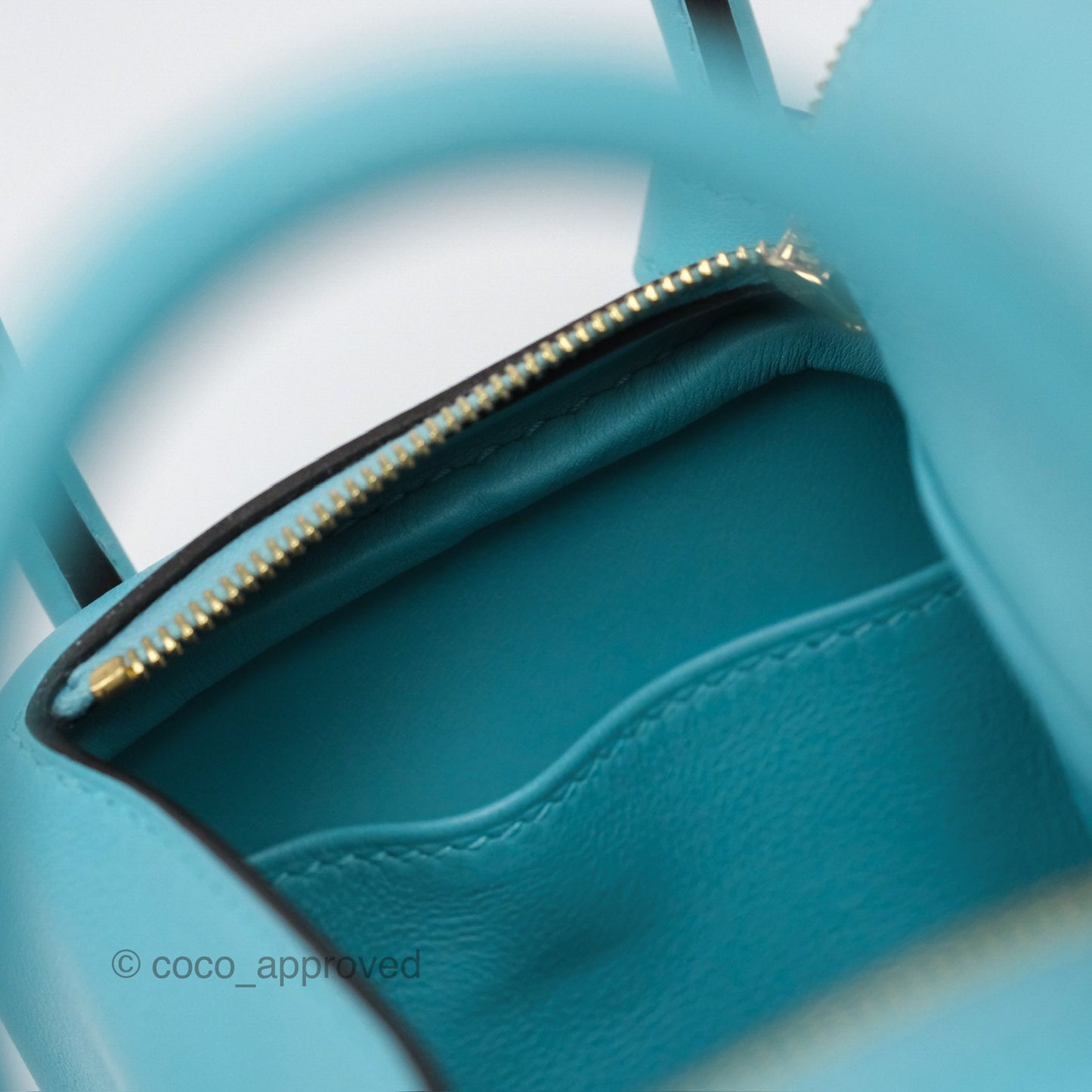 Hermès Mini Lindy 20 Bleu Atoll 3P Swift Gold Hardware