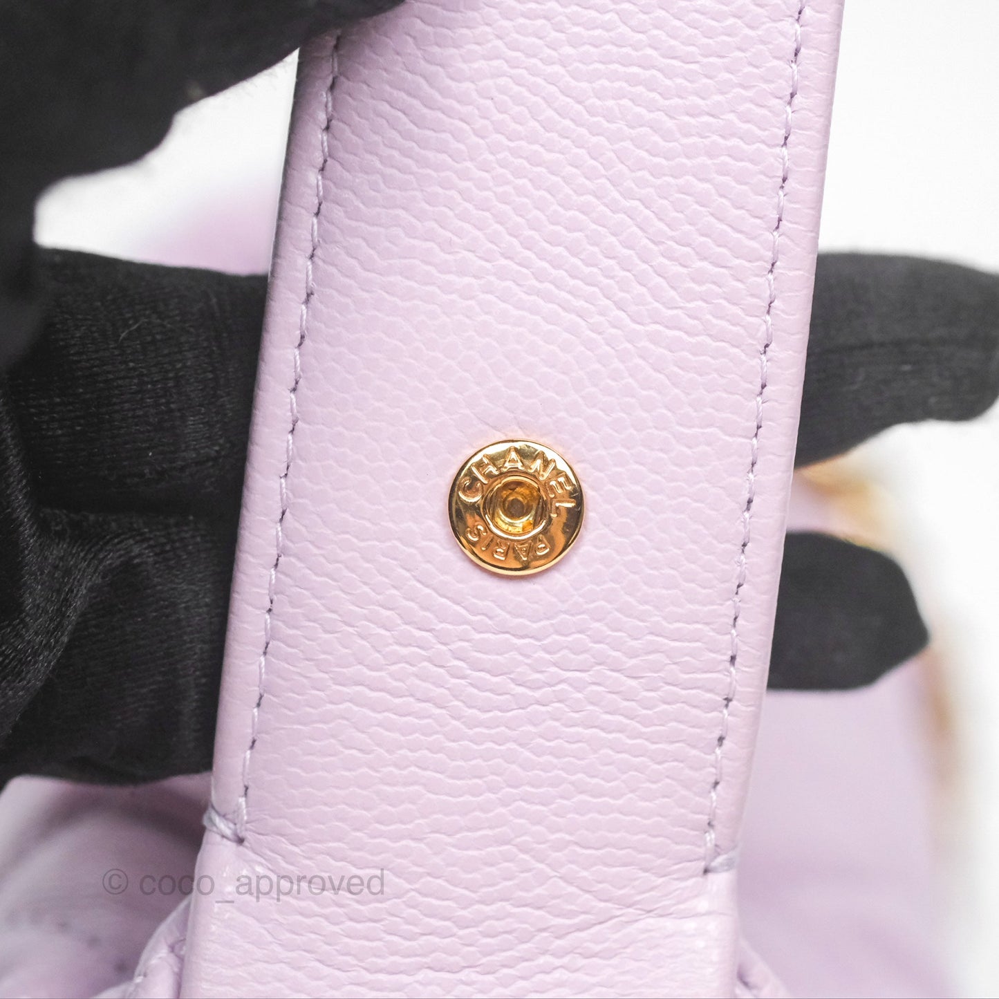 Chanel Bow Hobo Pouch Lilac Caviar Gold Hardware 24S