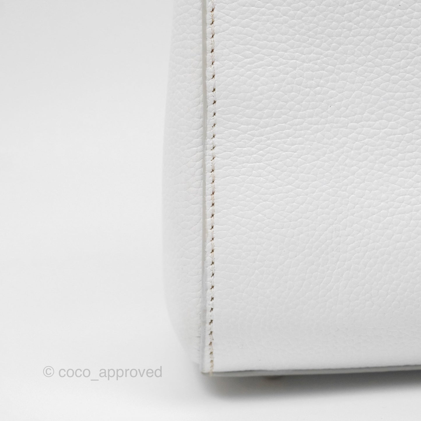 Chanel Mini Neo Executive Shopper Tote White Grained Calfskin Silver Hardware