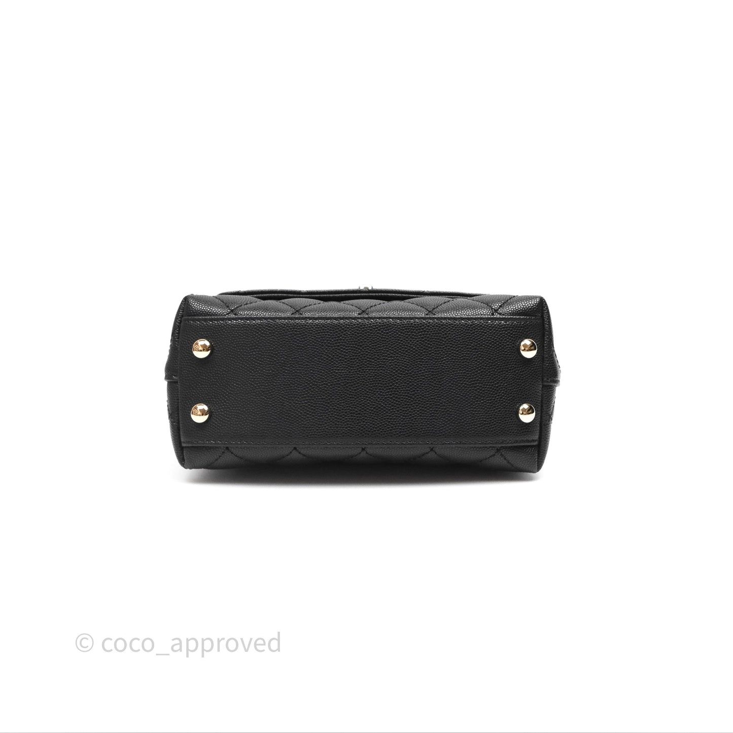 Chanel Mini Coco Handle Quilted Black Caviar Gold Hardware