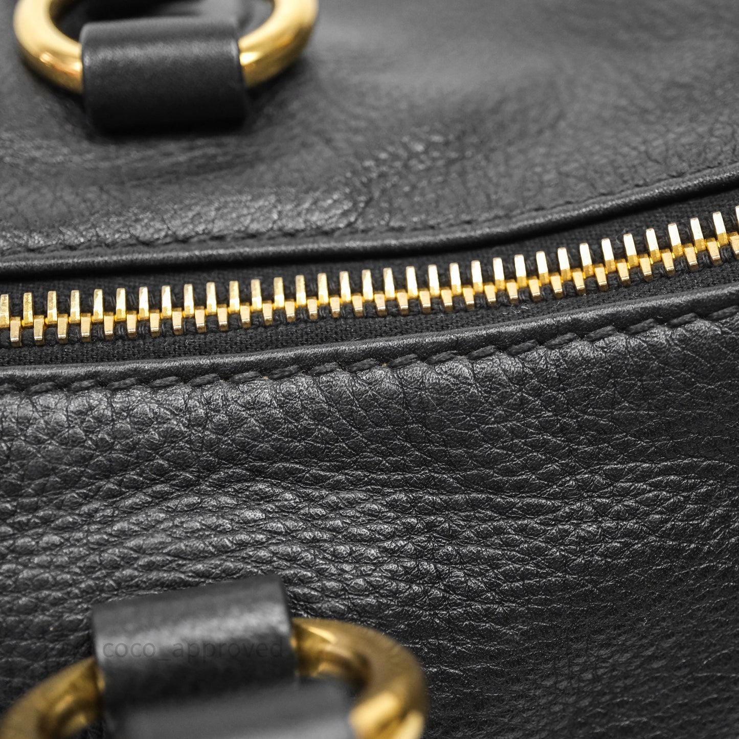Miu Miu Vitello Tote Bag Black Gold Hardware
