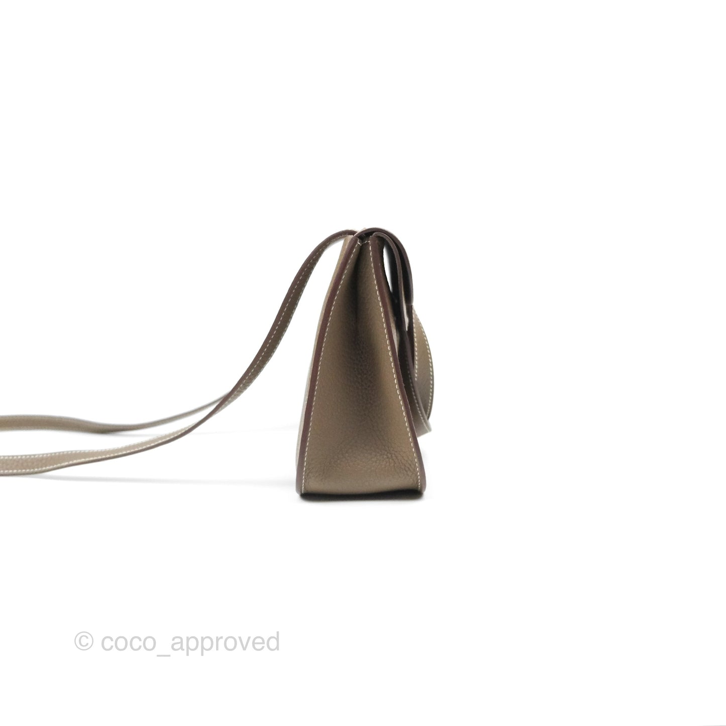Hermès Halzan 25 Etoupe Clemence Gold Hardware