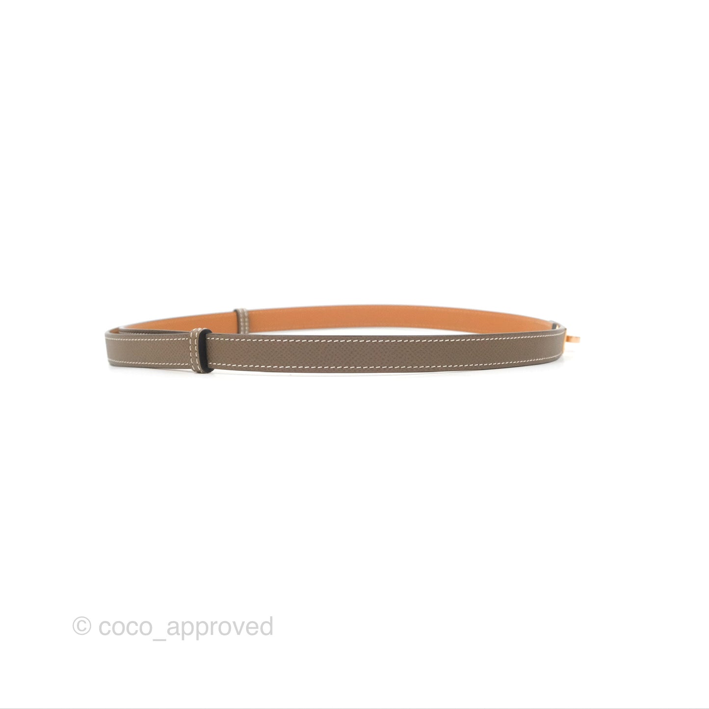 Hermès Kelly Buckle Belt Etoupe Epsom Rose Gold Hardware
