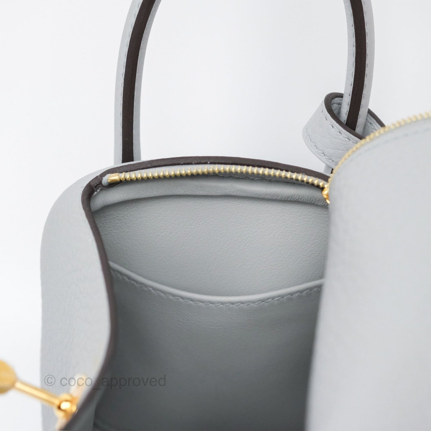 Hermès Mini Lindy 20 Blue Glacier 8U Clemence Gold Hardware