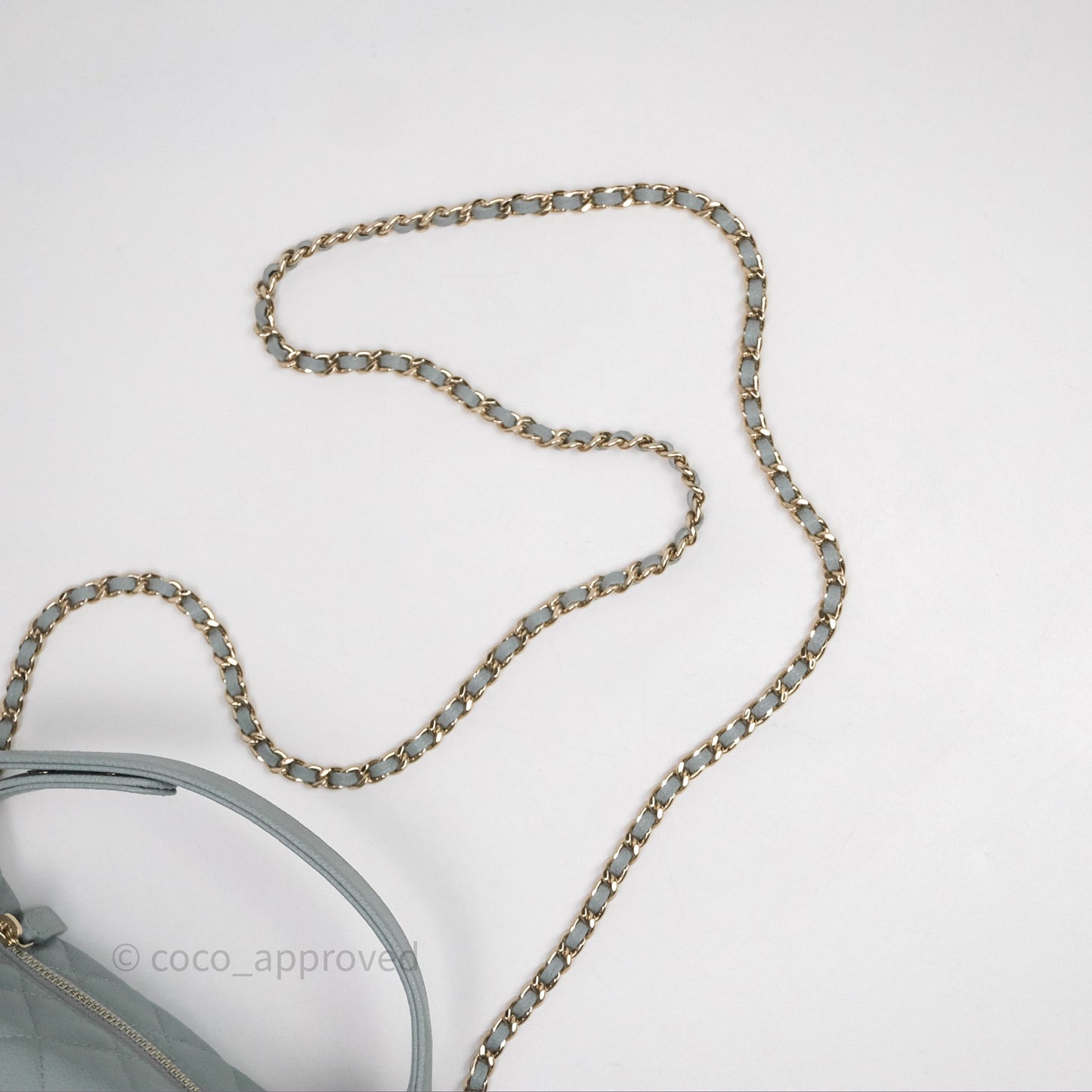 Chanel Hobo With Chain Quilted Tiffany Green Grey Caviar Gold Hardware