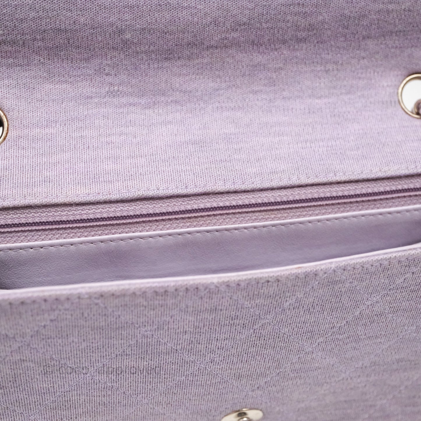 Chanel Medium Single Jersey Flap Bag Purple Silver Hardware