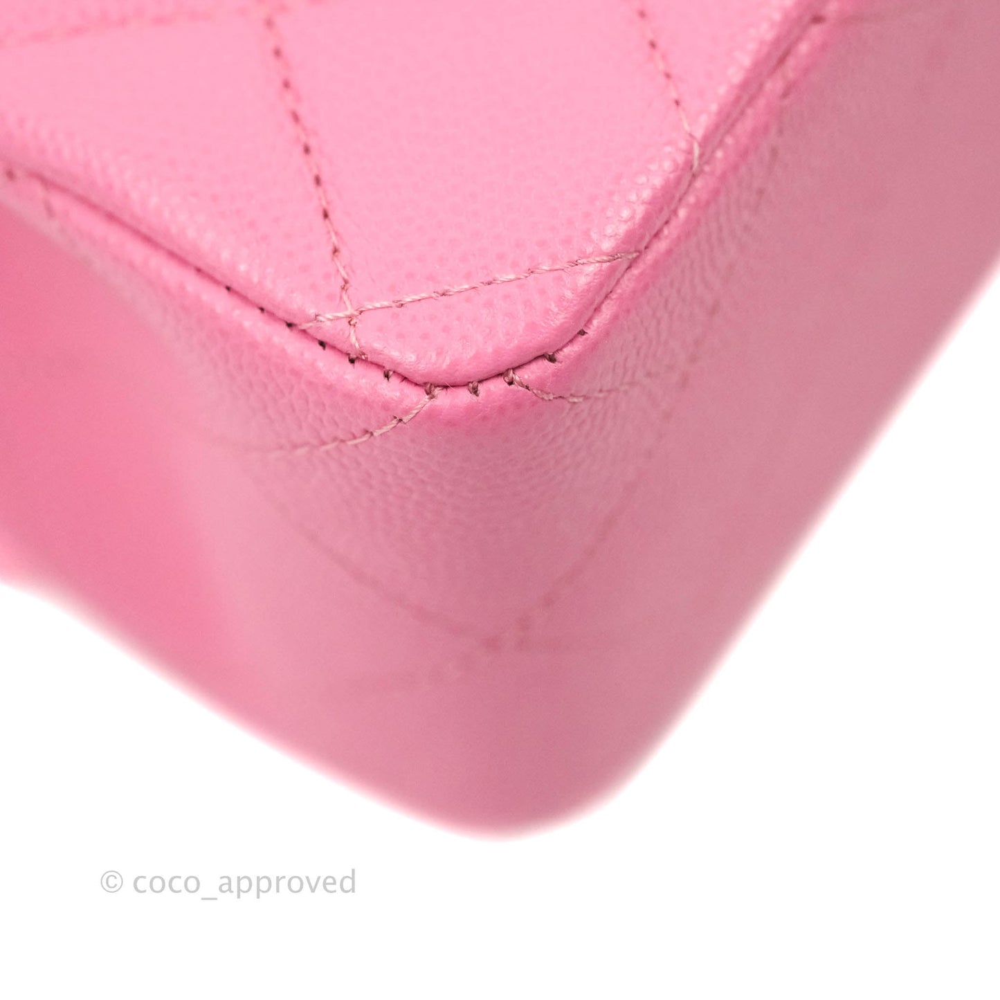 Chanel Classic Quilted S/M Small Double Flap Pink Caviar Gold Hardware 21P