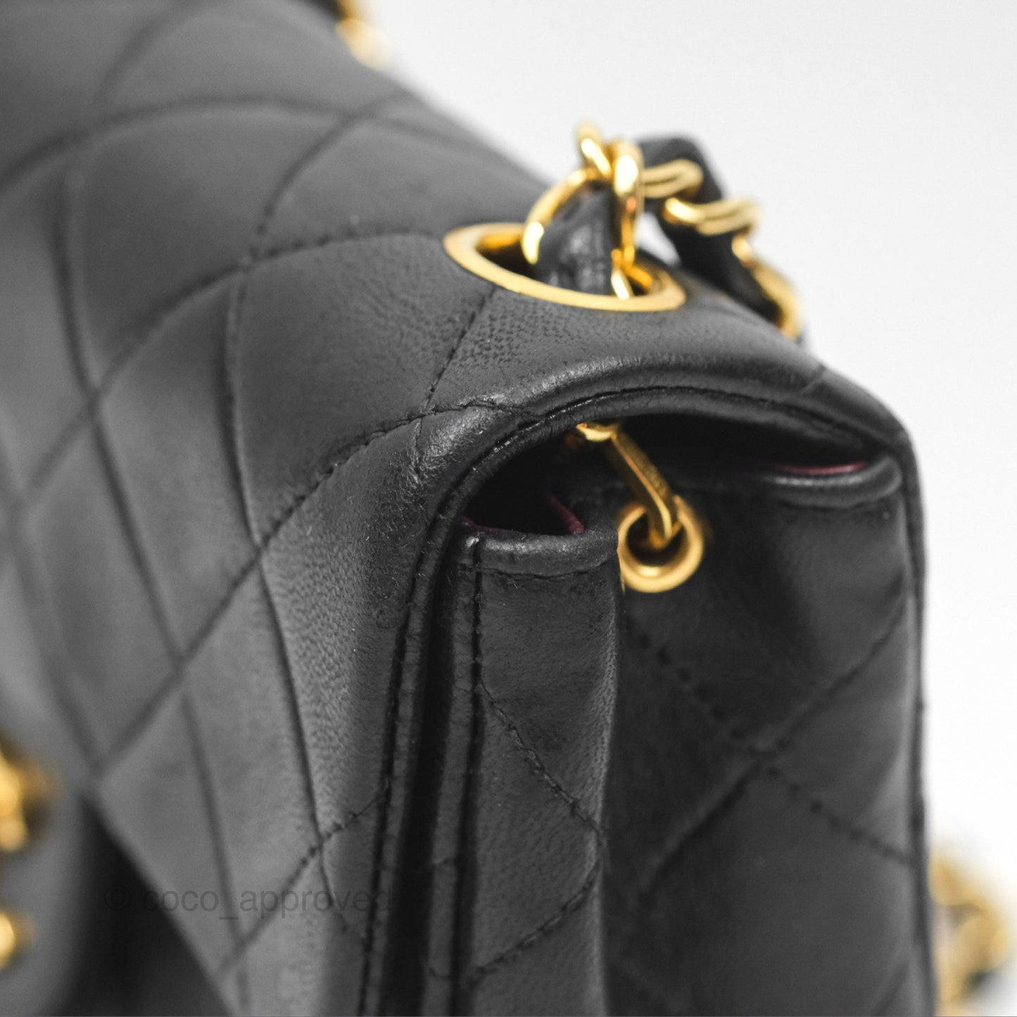 Chanel Vintage Mini Square Black Lambskin 24K Gold Hardware