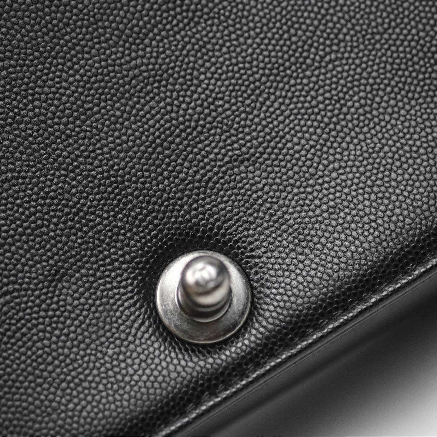 Chanel Small Boy Black Caviar Ruthenium Hardware