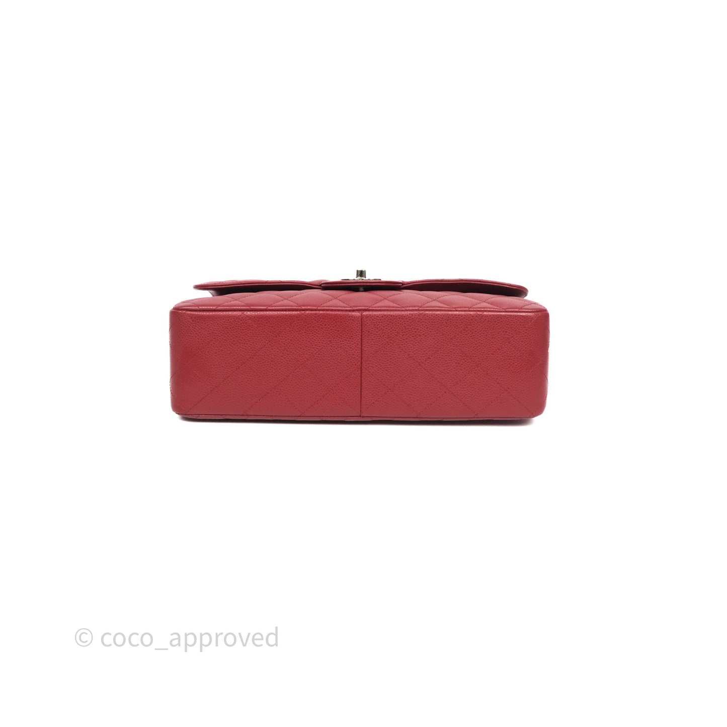 Chanel Jumbo Single Flap Dark Red Caviar Silver Hardware⁣⁣