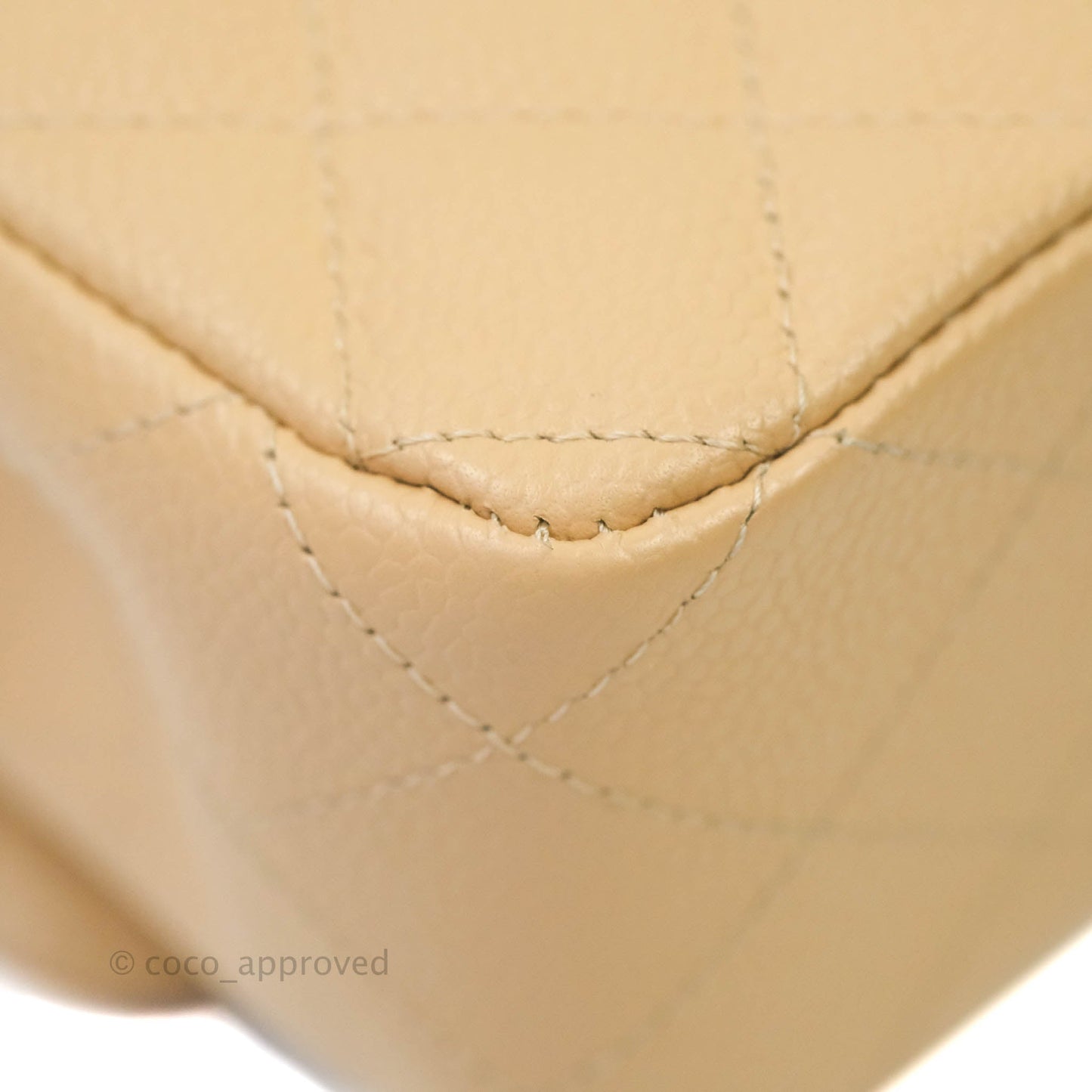 Chanel Classic M/L Medium Double Flap Beige Caviar Gold Hardware