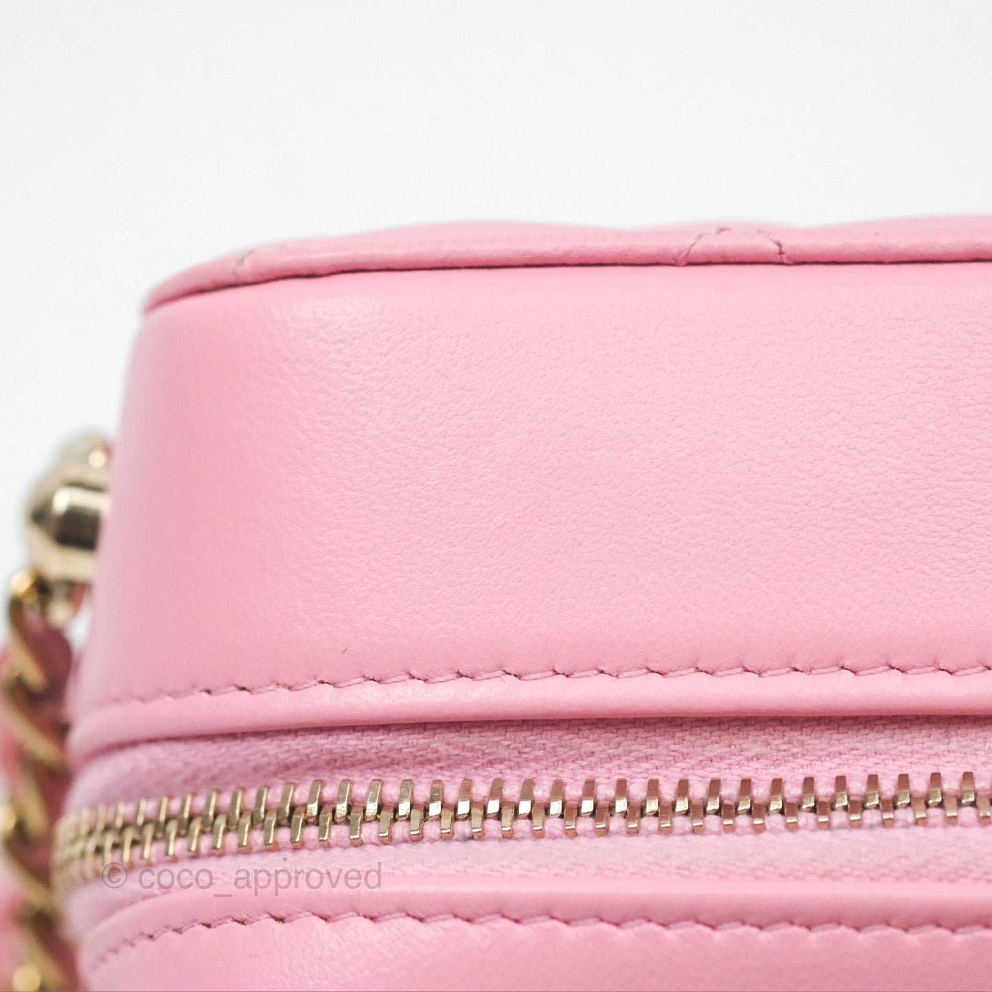 Chanel Camera Case Quilted Pink Lambskin Gold Hardware