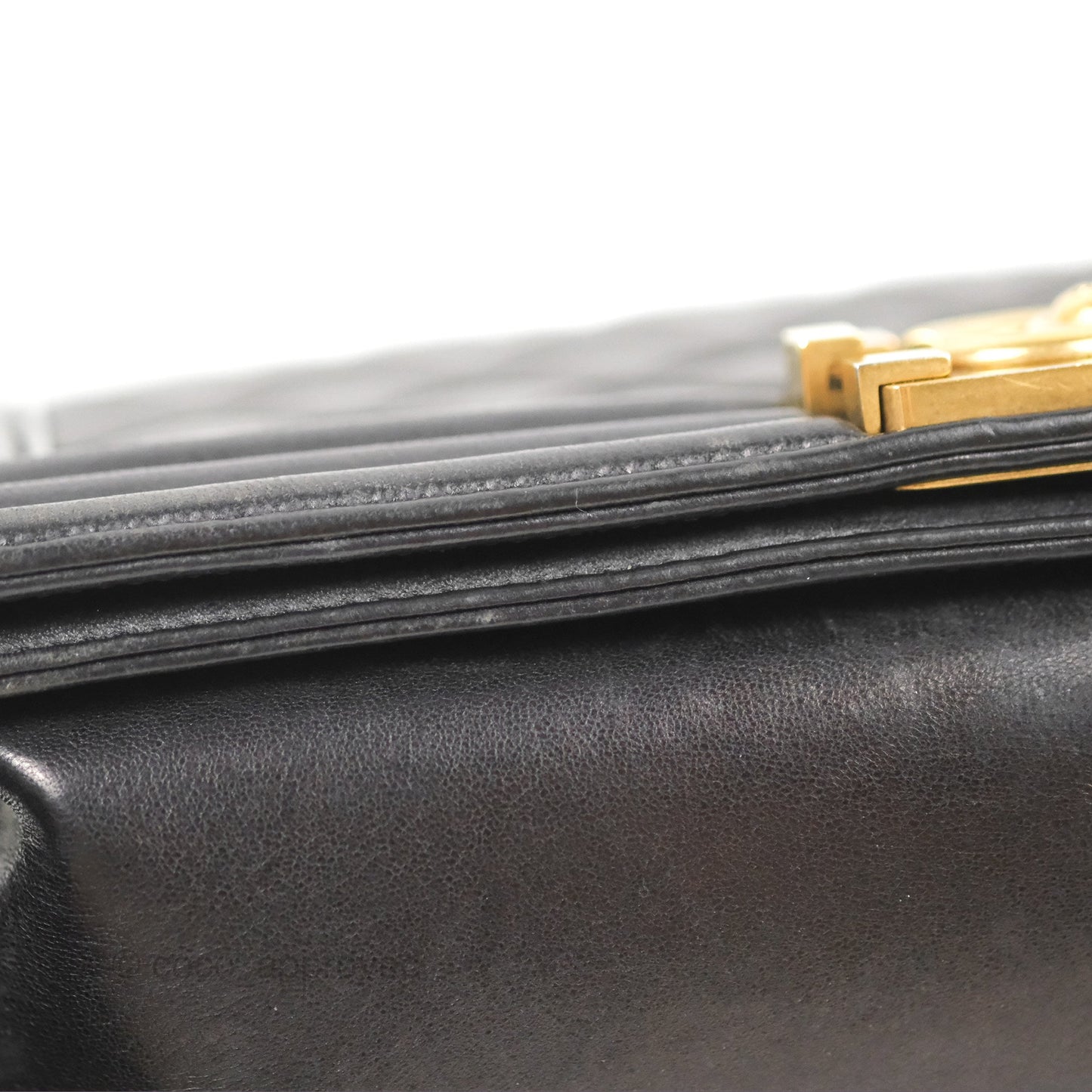 Chanel Quilted Medium Boy Black Lambskin Aged Gold Hardware