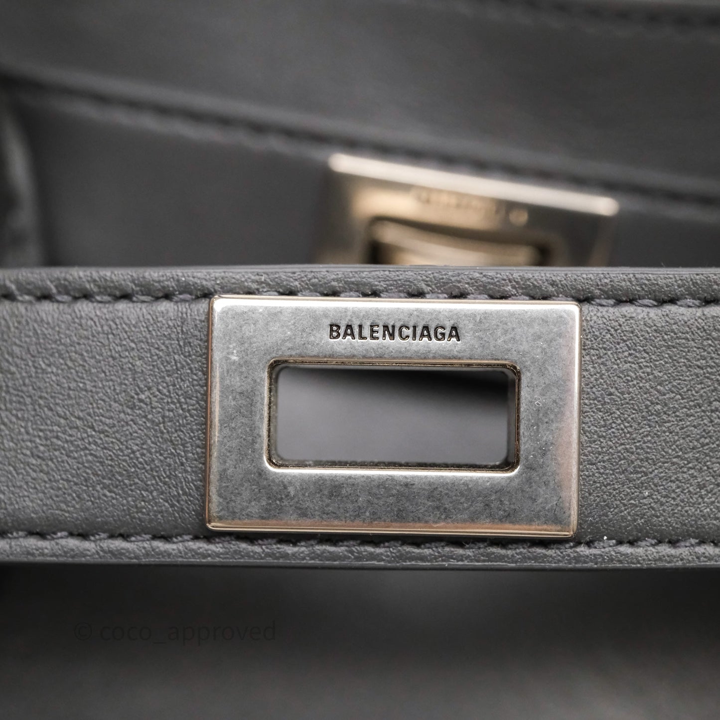 Balenciaga Small Bel Air Carry All Bag Grey Calfskin Silver Hardware