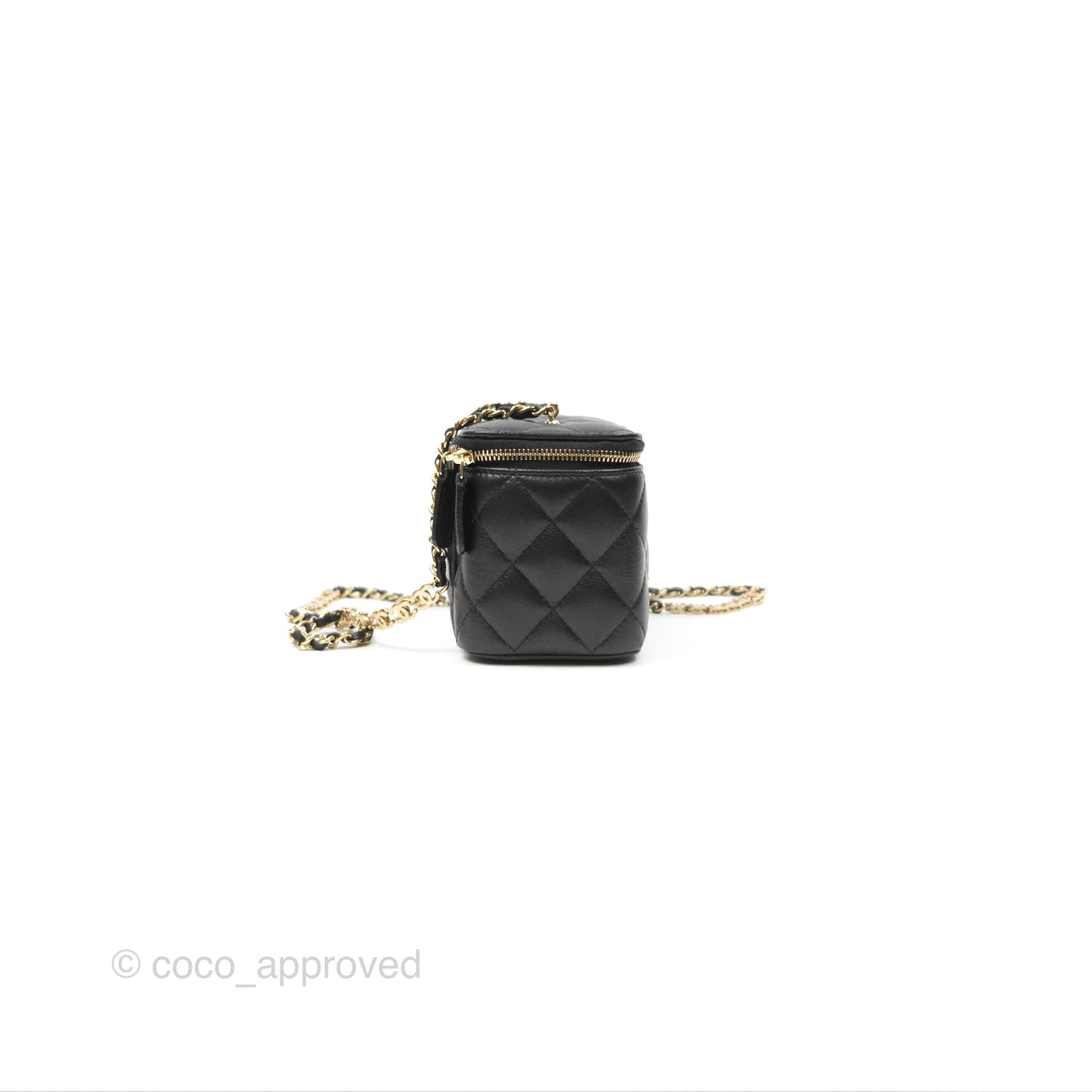 Chanel Vanity Rectangular with CC Chain Black Caviar Gold Hardware