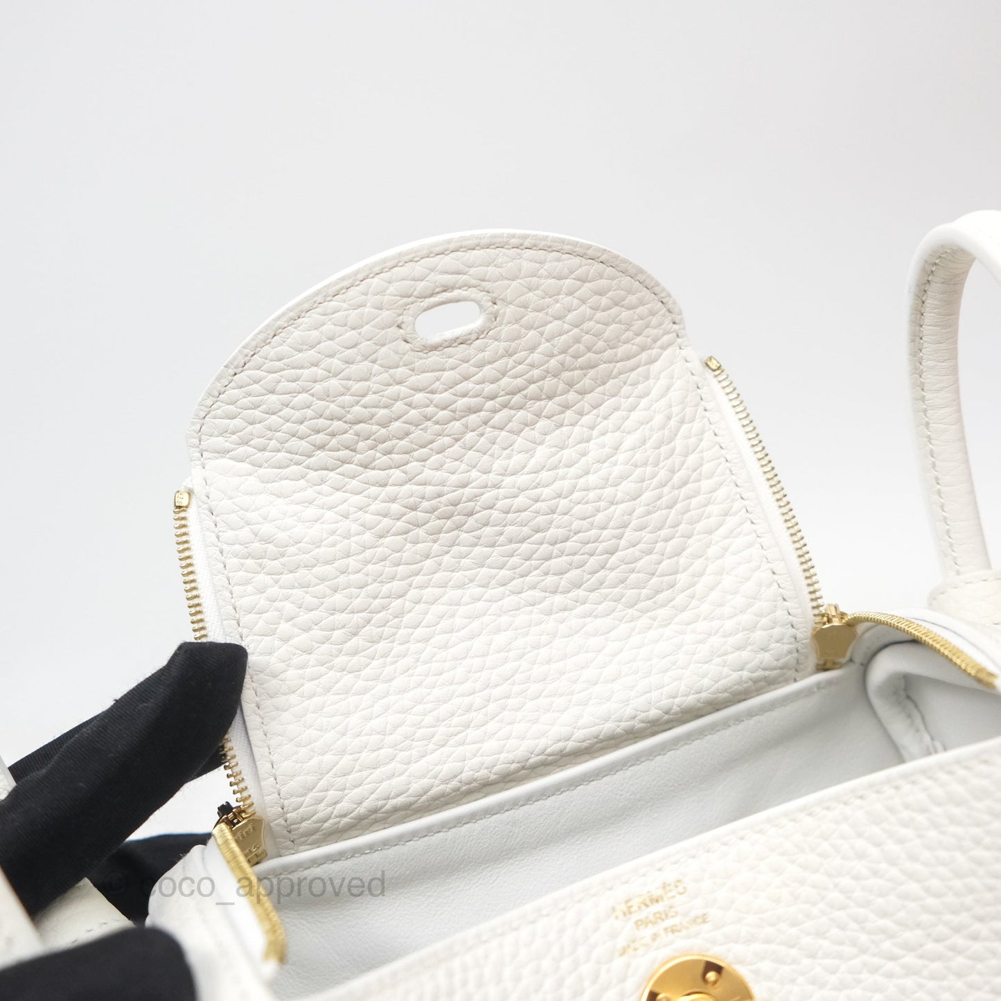 Hermès Mini Lindy 20 New White 0U Clemence Gold Hardware