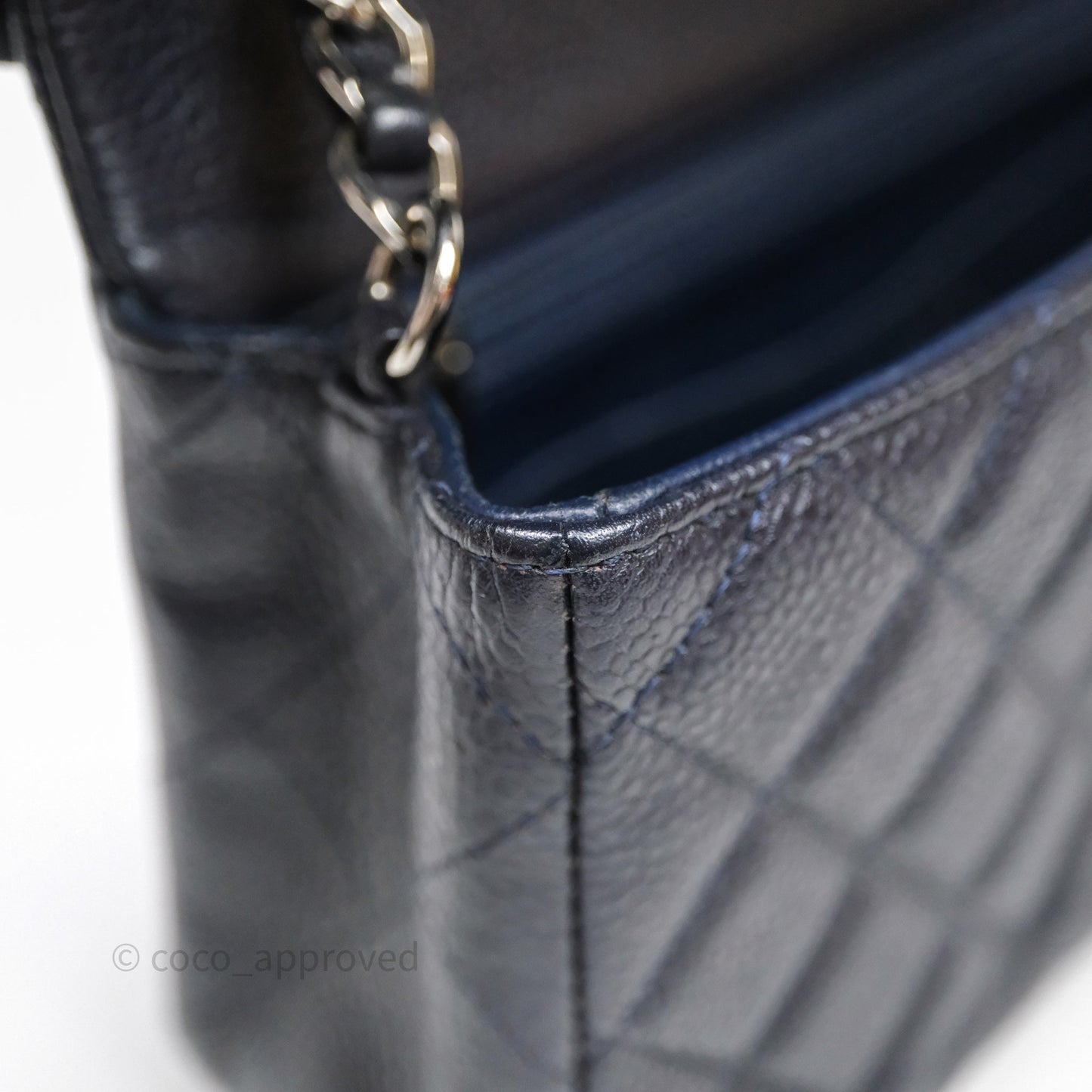 Chanel Mini Rectangular Quilted Dark Navy Caviar Silver Hardware