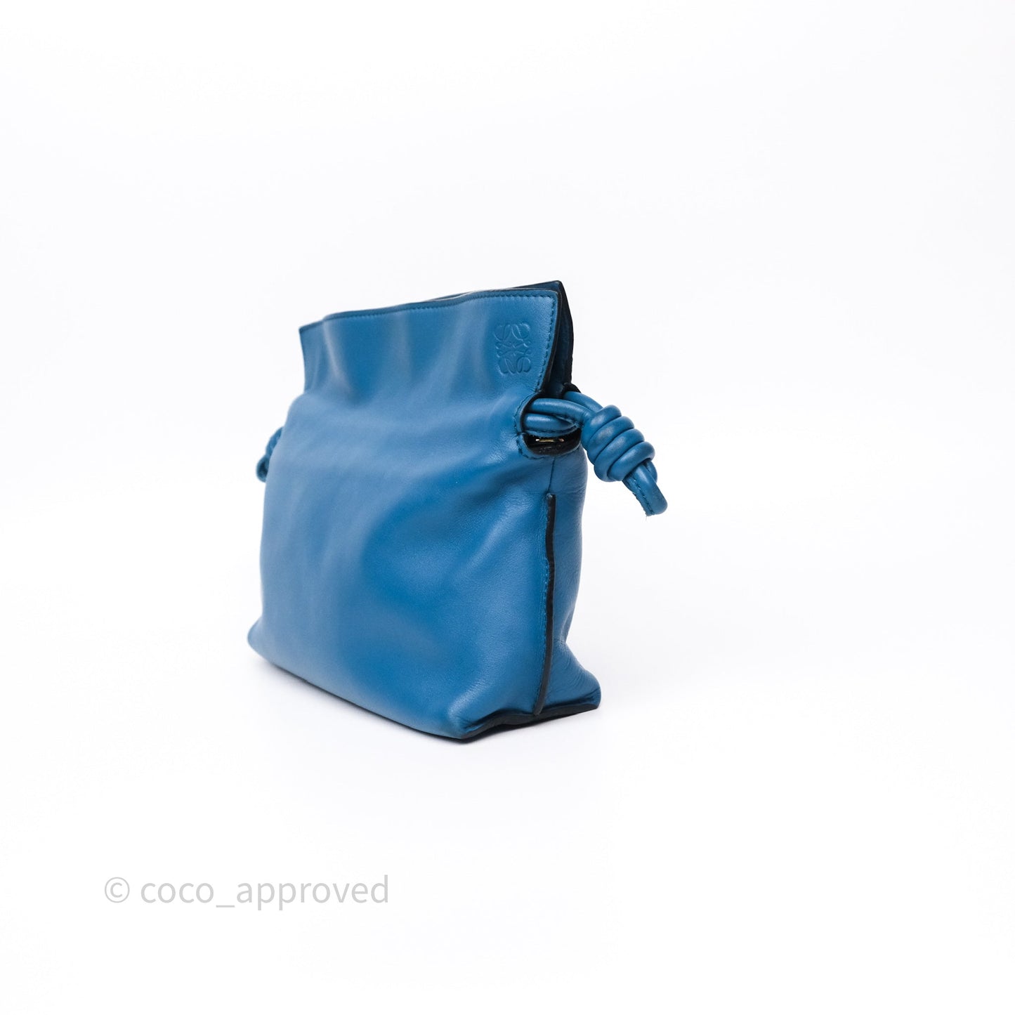Loewe Mini Flamenco Clutch Nappa Calfskin Teal Blue